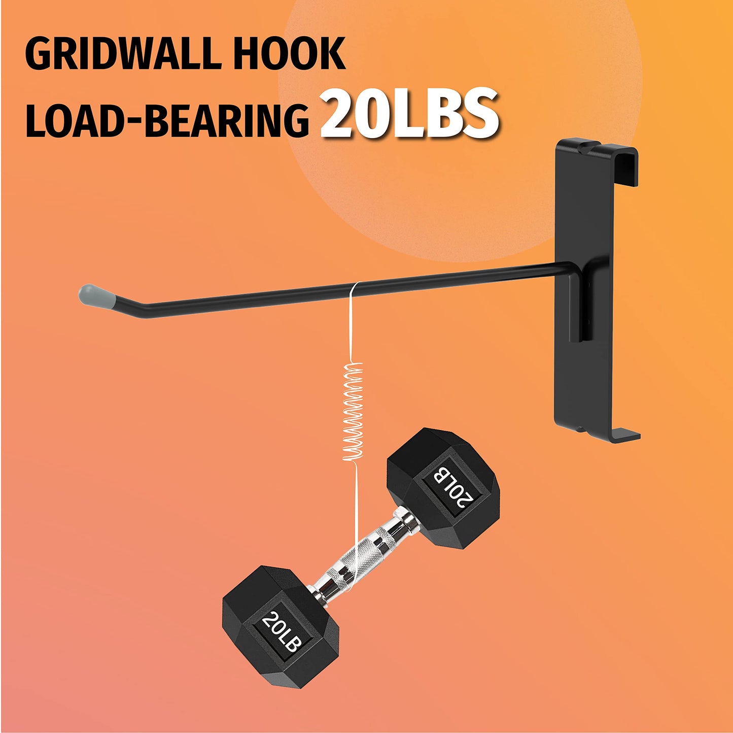 HUHOLE 50 Pack Gridwall Hooks 6 Inch – Black Metal Display Hangers for Wire Grid Panel – Heavy Duty Retail Store Fixtures, Garage Organizer, Craft Fair & Jewelry Rack (20lbs Capacity)
