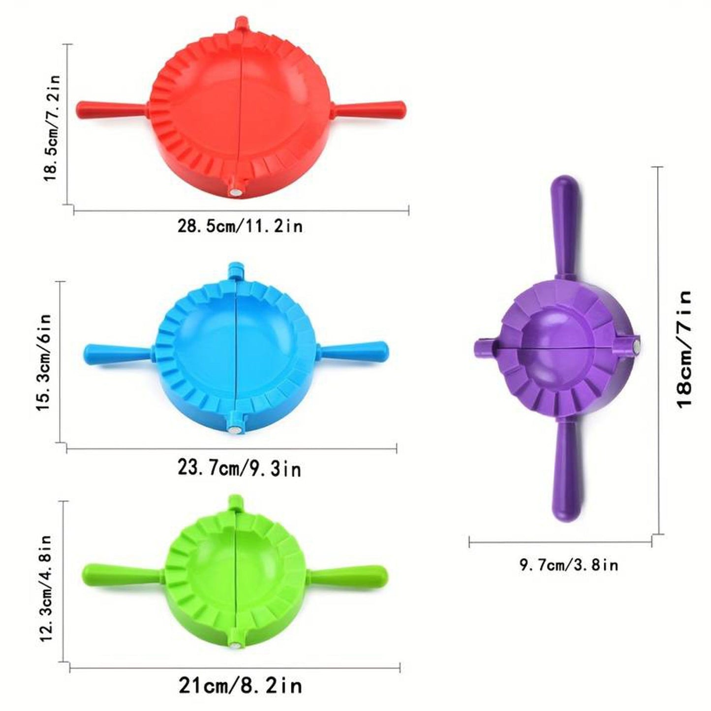 Dumpling Maker Press Mold Set of 4 - Gyoza Pot Pie Maker, Dough Press, Empanada Press 5 inch, Empanada Maker Press 6 inch, Chinese Soup Dumpling, Dumpling Mold, Ravioli, Dumpling potsticker maker