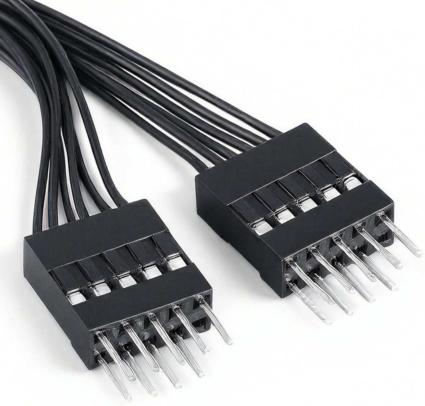 FdcLixuvol 2-Pack 9 1 2 Reset PC Power Switch Splitter, Pin Motherboard Jumper Splitter Female to Male for Power SW