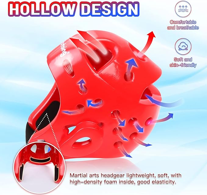 Kids Adults Karate Headgear MMA Martial Arts Helmet, Removable Face Shield, Soft Head Gear for Sparring Grappling Muay Thai Kickboxing Taekwondo Training