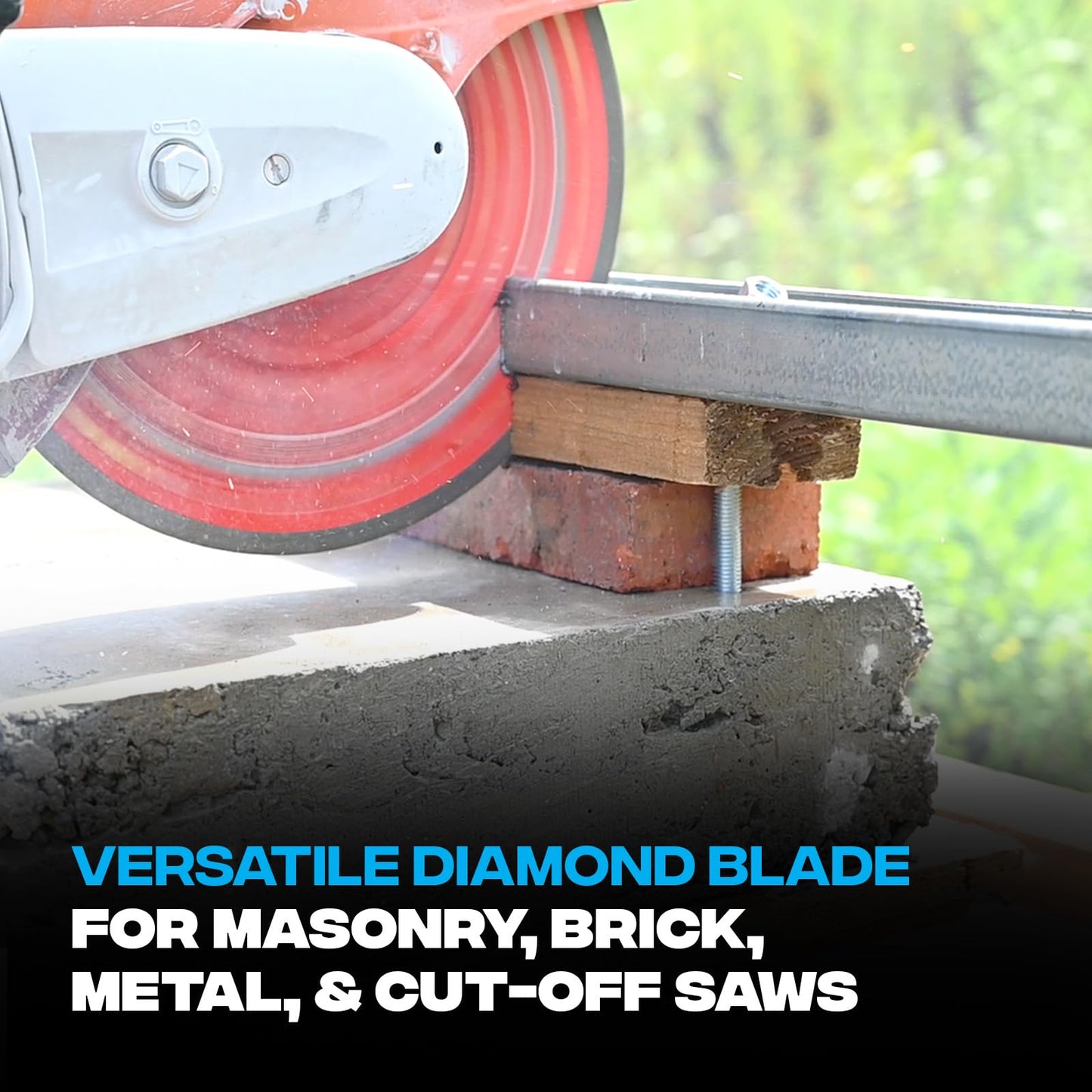 OX Tools 10 inch Universal Dry/Wet Cutting Diamond Blade for Concrete Saw, Cuts Concrete, Granite, Metal, Natural Stone, and Tiles - 7/8 inch - 5/8 inch Bore, Continuous Turbo Segments, OX-PU10-10