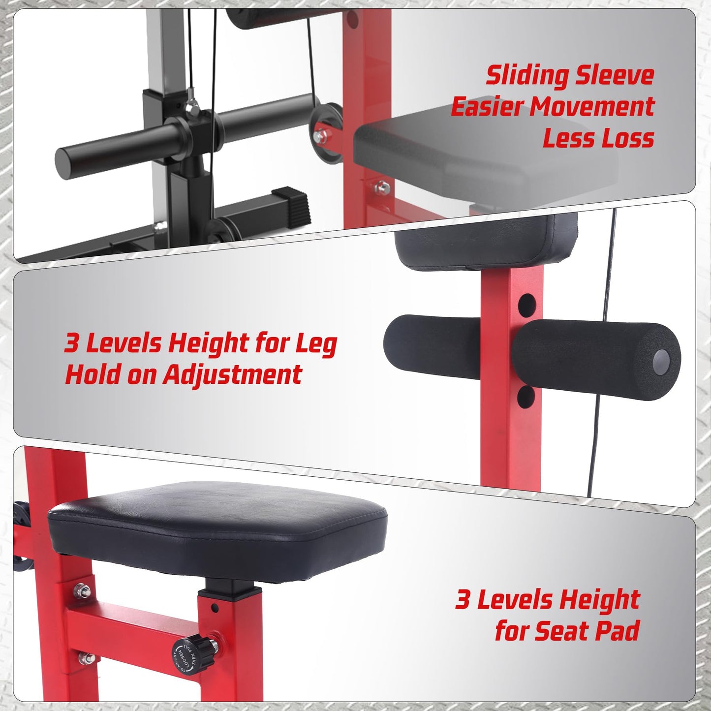 TROPOW LAT Pulldown Machine, Multi-Functional Cable Machine with High and Low Pulley Station, Row Cable Machine Home Gym with Leg Support, Tricep Workout Equipment