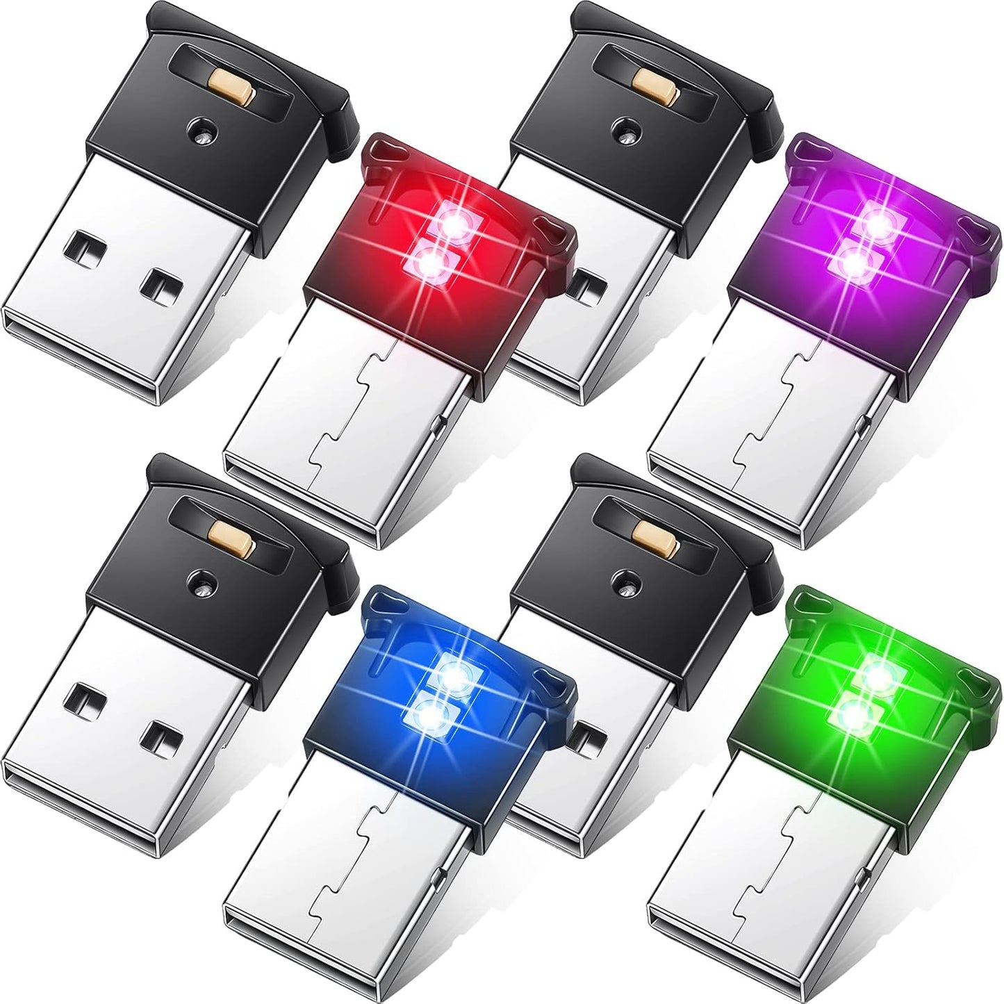 4 5v 8 Frienda Pieces Mini USB LED Light, Car LED Interior Lighting Smart USB Atmosphere Light, Laptop Keyboard Office