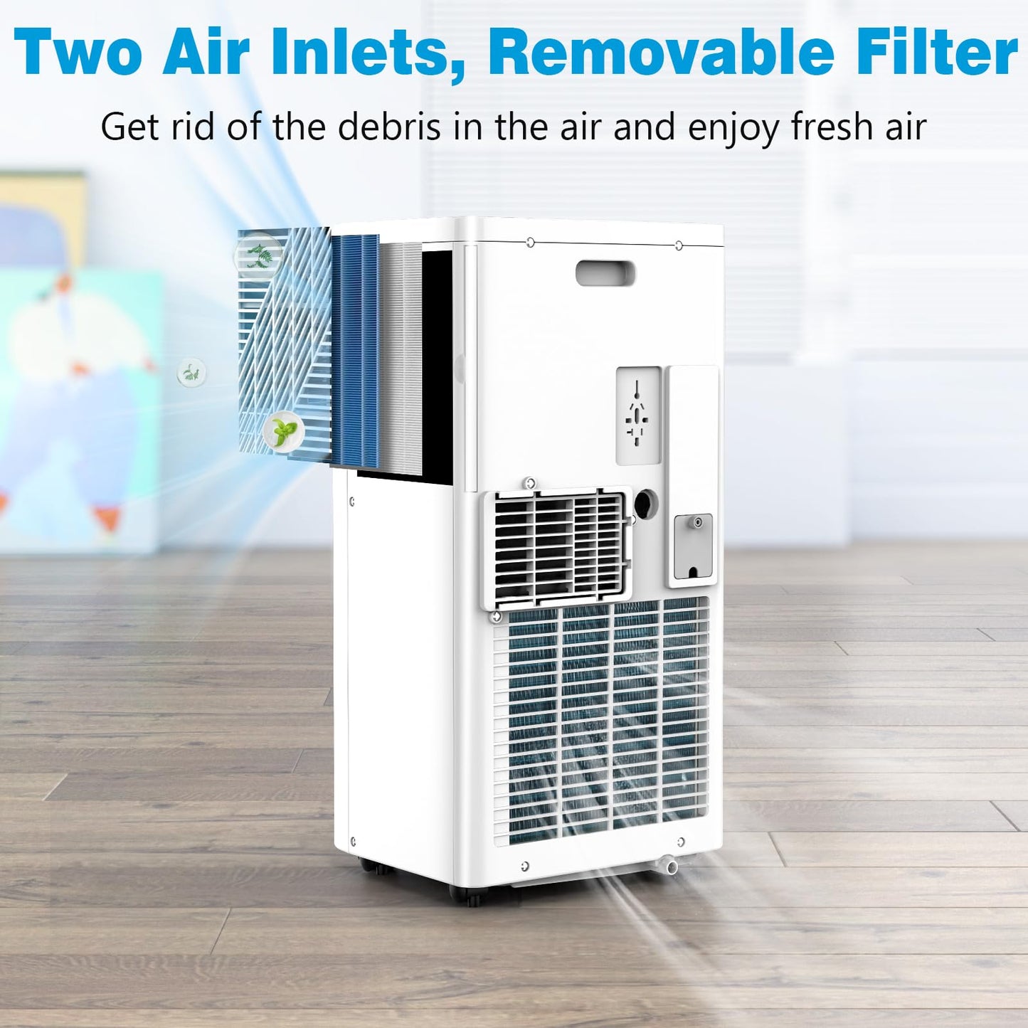 10000 BTU Portable Air Conditioners, 3-in-1 Portable AC Unit for Rooms up to 450 Sq.Ft, Mini Air Conditioner for Bedroom with Cooling, Dehumidifier & Fan Mode, 24H Timer, Sleep Mode