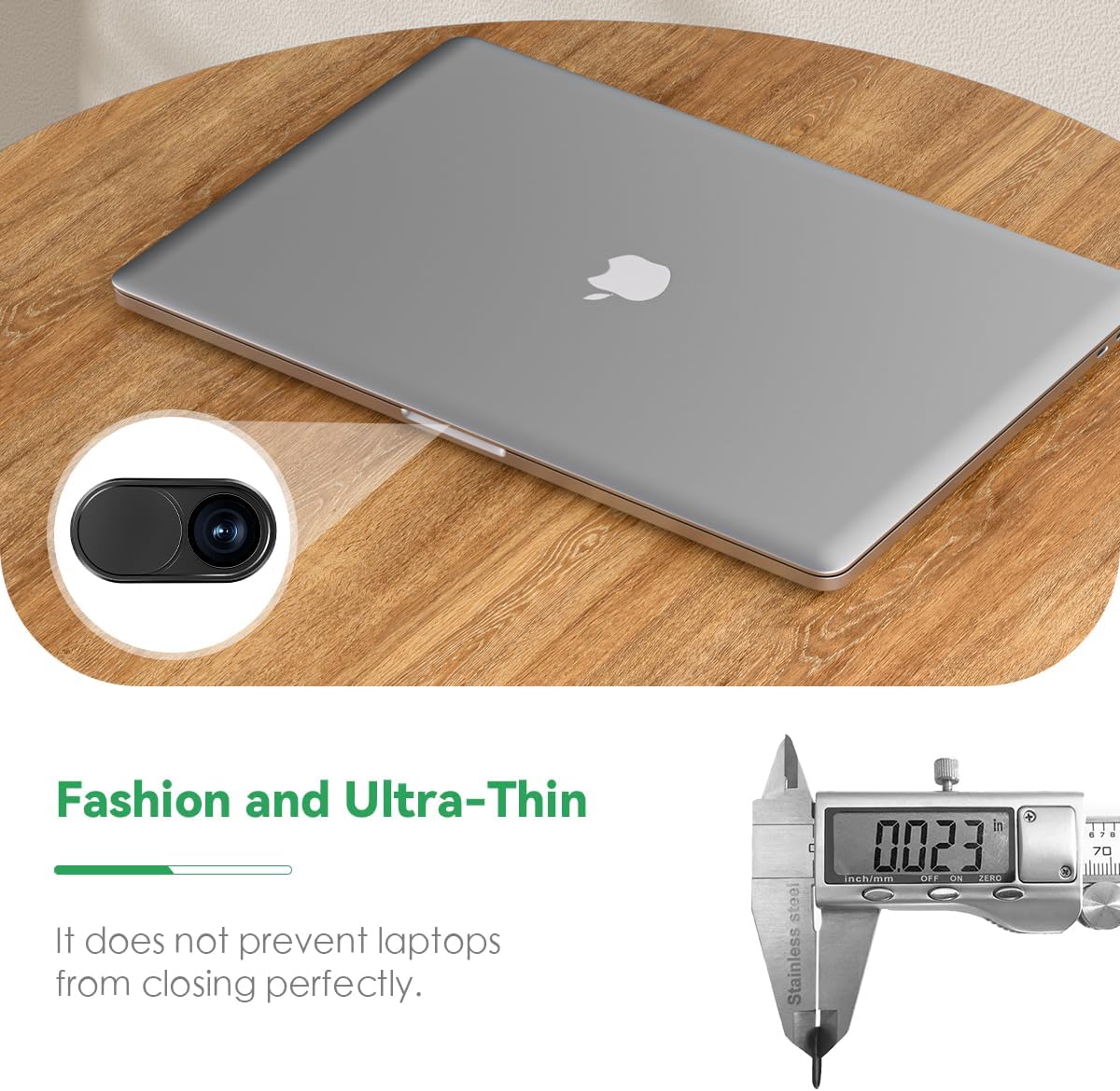CloudValley Slide[2-Pack], 0.023 Inch 8/7/6 Webcam Cover Ultra-Thin Metal Web Camera Cover for Macbook Pro, iMac