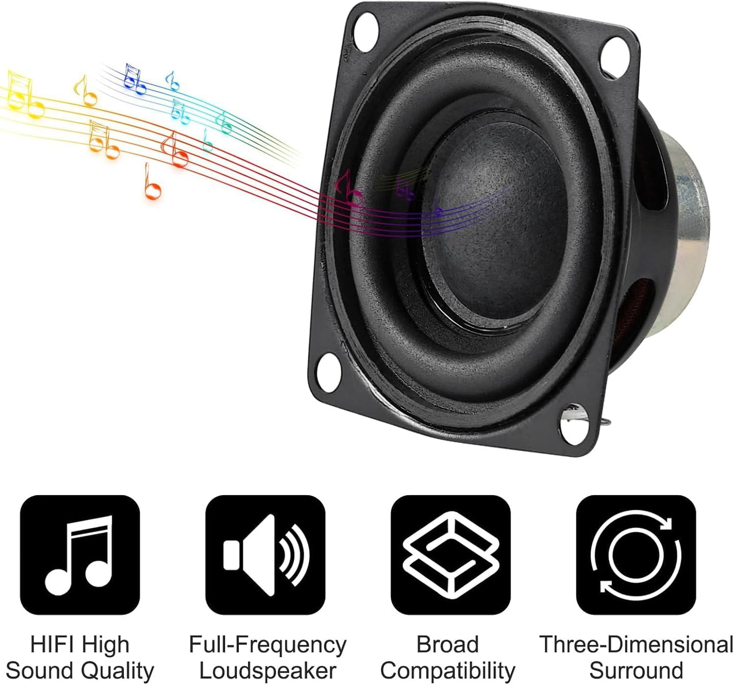 D-FLIFE 4pcs 2 Inch 10W 4 53MM Audio Speaker Driver Full Range Speaker Ohm Bluetooth Bass Loudspeaker for Repair