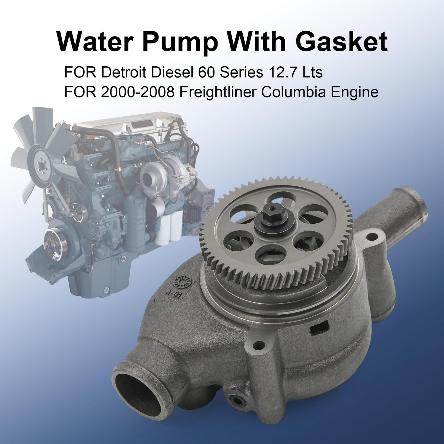 Water Pump For Detroit Diesel 60 Series 12.7 Lts Replacemet for 23505895 23522707 23517027 23539929 and Old Type R23526039 R23539602