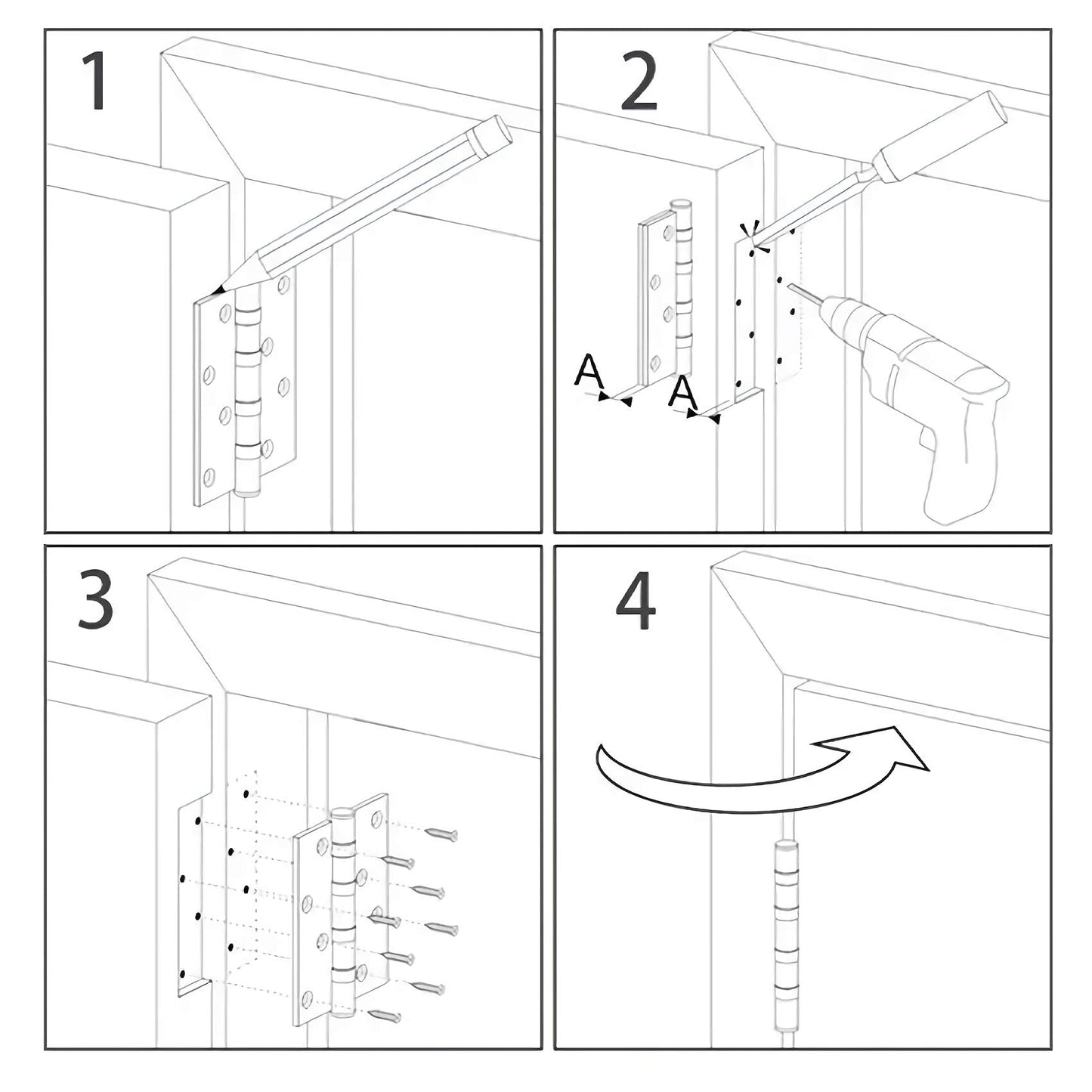 18 Pack Nickel Door Hinges Brushed Nickel 3 1/2 Interior Door Hinges Satin Nickel 3.5 Inch with 5/8” Radius Corners 3 ½"x 3 ½" Silver Hardware Controls