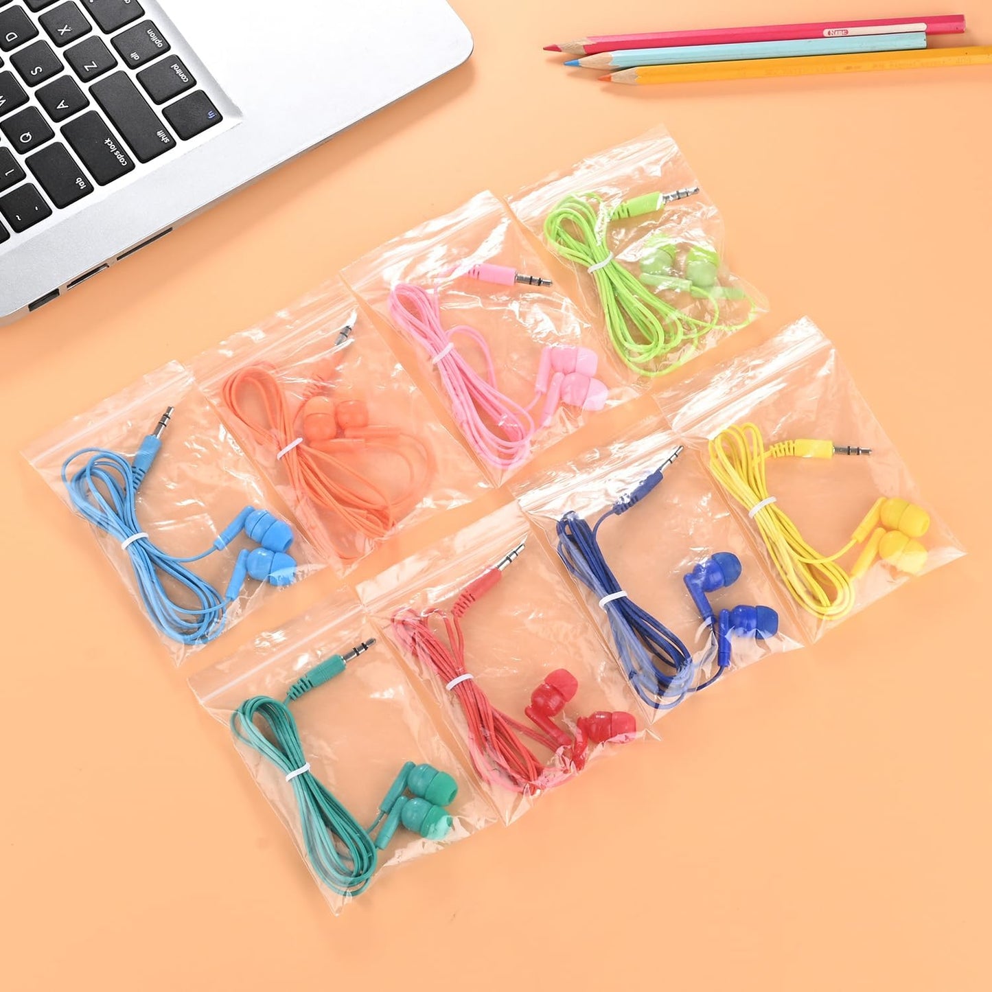 50 Pack 3.5 mm Earbud Bulk Kids Headphone for Classroom School, Wholesale Class Room Students Wired Earphones with Jack