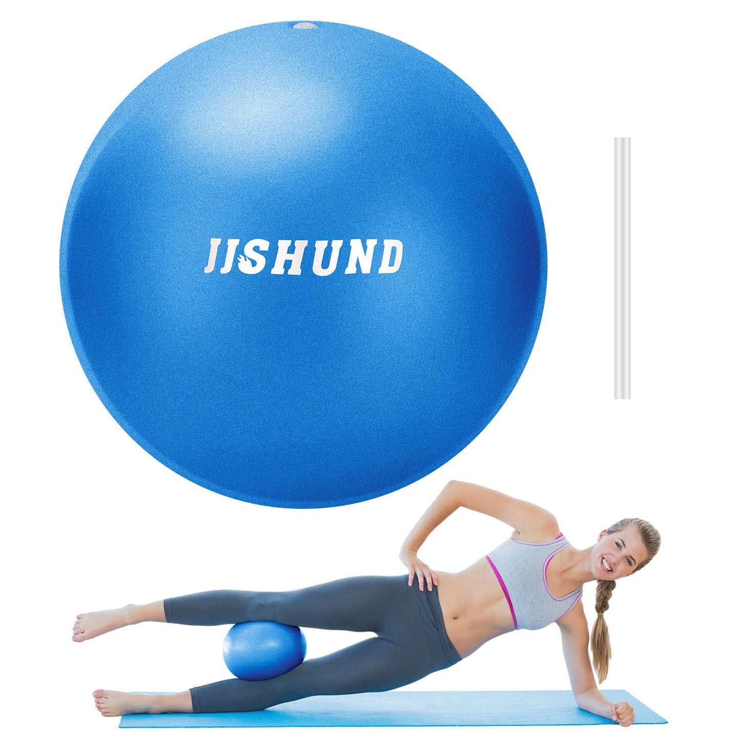 jjshund Pilates Ball, 9,8 Inch Small Exercise Mini Yoga Soft Workout Ball for Home Gym Yoga, Pilates, Core Training, Workout, Balance, Stability