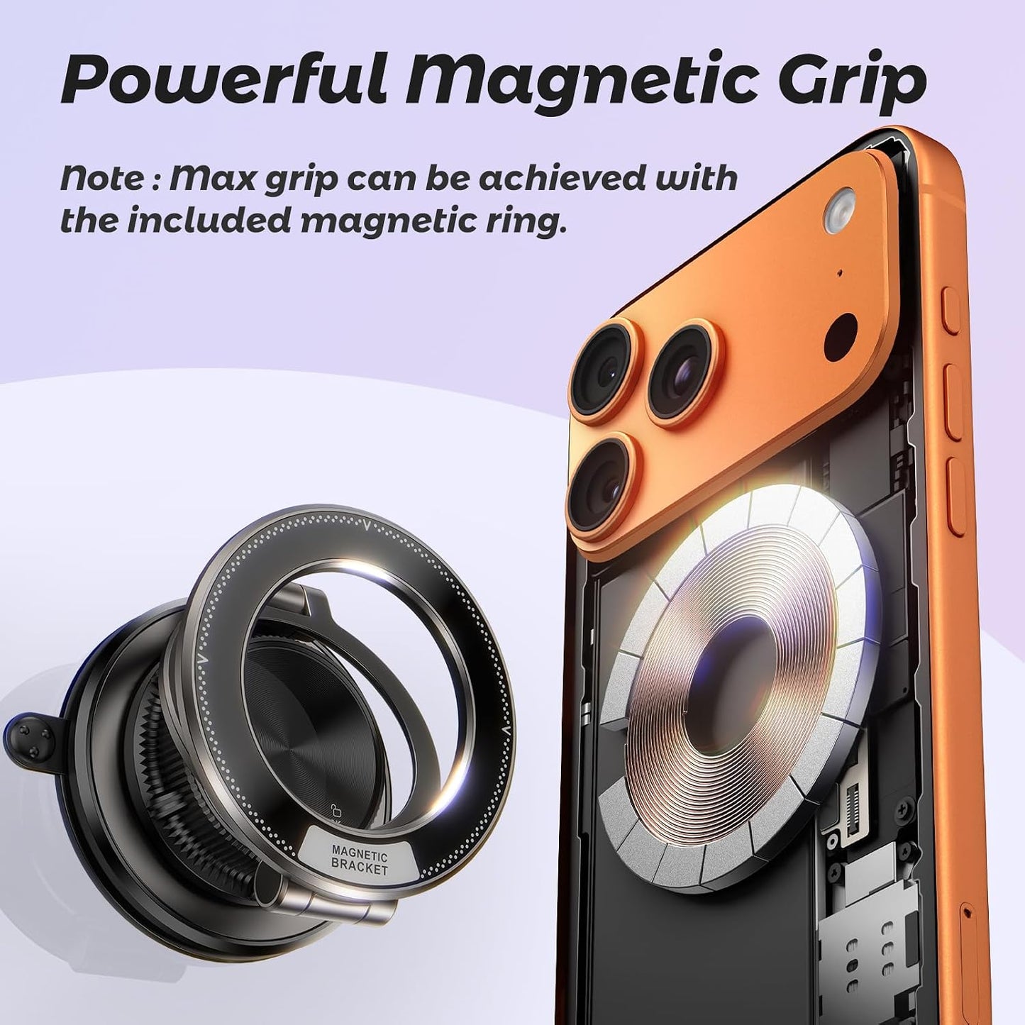 Alviera 360Adjustable 17 16 15 14 13 12 Magnetic Suction Phone Mount for MagSafe Case, Car Phone Holder for iPhone Pro