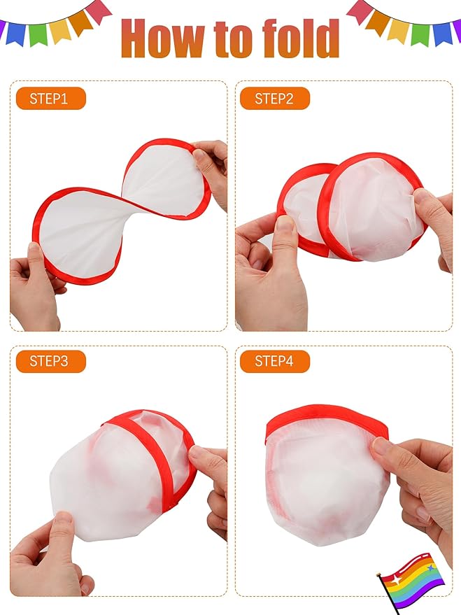 Gejoy Foldable Flying Disc Fans Bulk with Bags 9.8 Inch DIY Sublimation Handheld Cooling Fan Beach Flying Disc for Summer Outdoor Games Activities Birthday Wedding Party Favors
