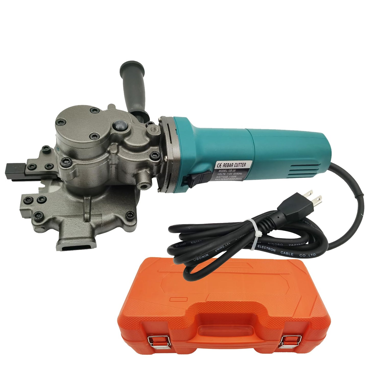 PreAsion Handheld Electric Rebar Cutter Metal Cold Cut Saw 4mm-25mm within 6seconds 110V Cold Cutting Saw Cutting Machine for Cutting wood PVC pipe copper pipe(with box,1100W CE-25)