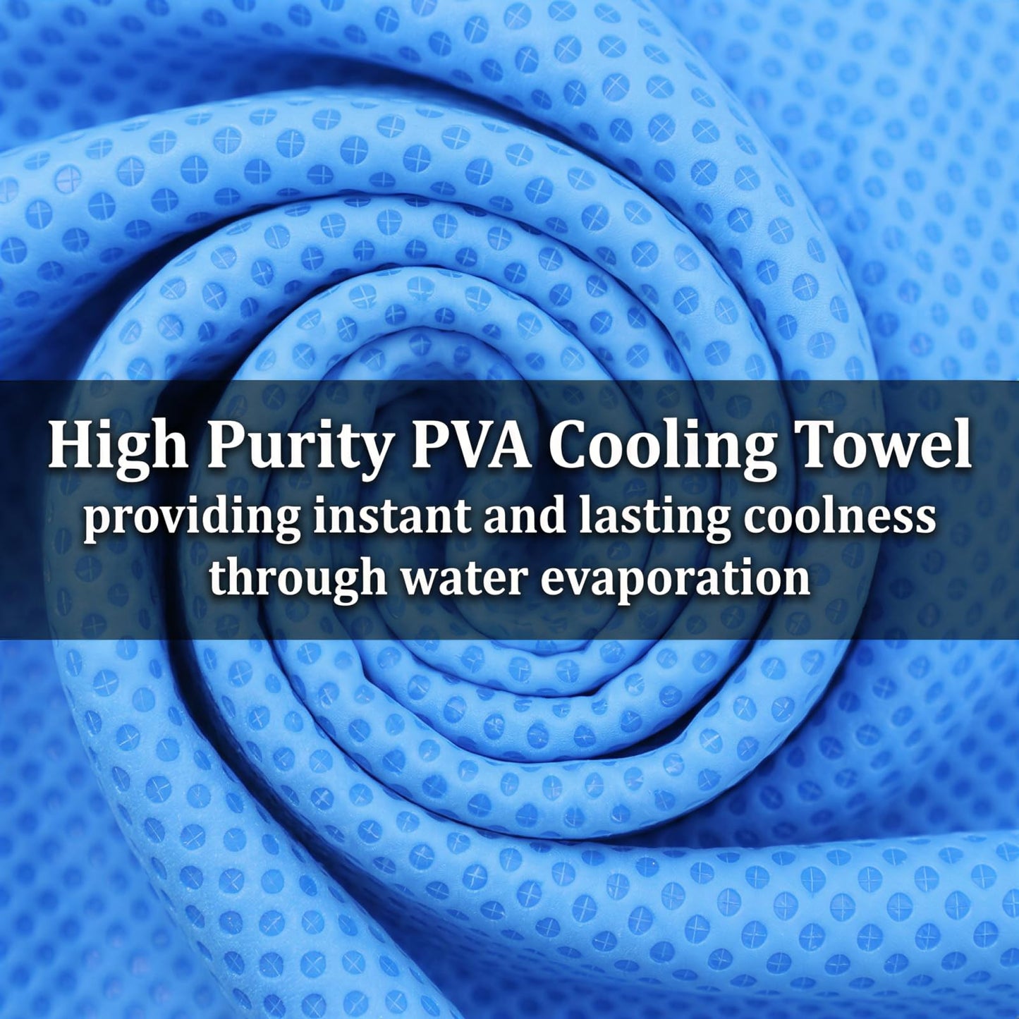 Premium PVA Cooling Towels for Neck and Face,4pcs 33"*12.7" Cooling Neck Wraps with Textured Dot Surface for Summer Heat,Cool Rags for Hot Weather, Cold Scarf for Gym Yoga Run,Blue (Blue)