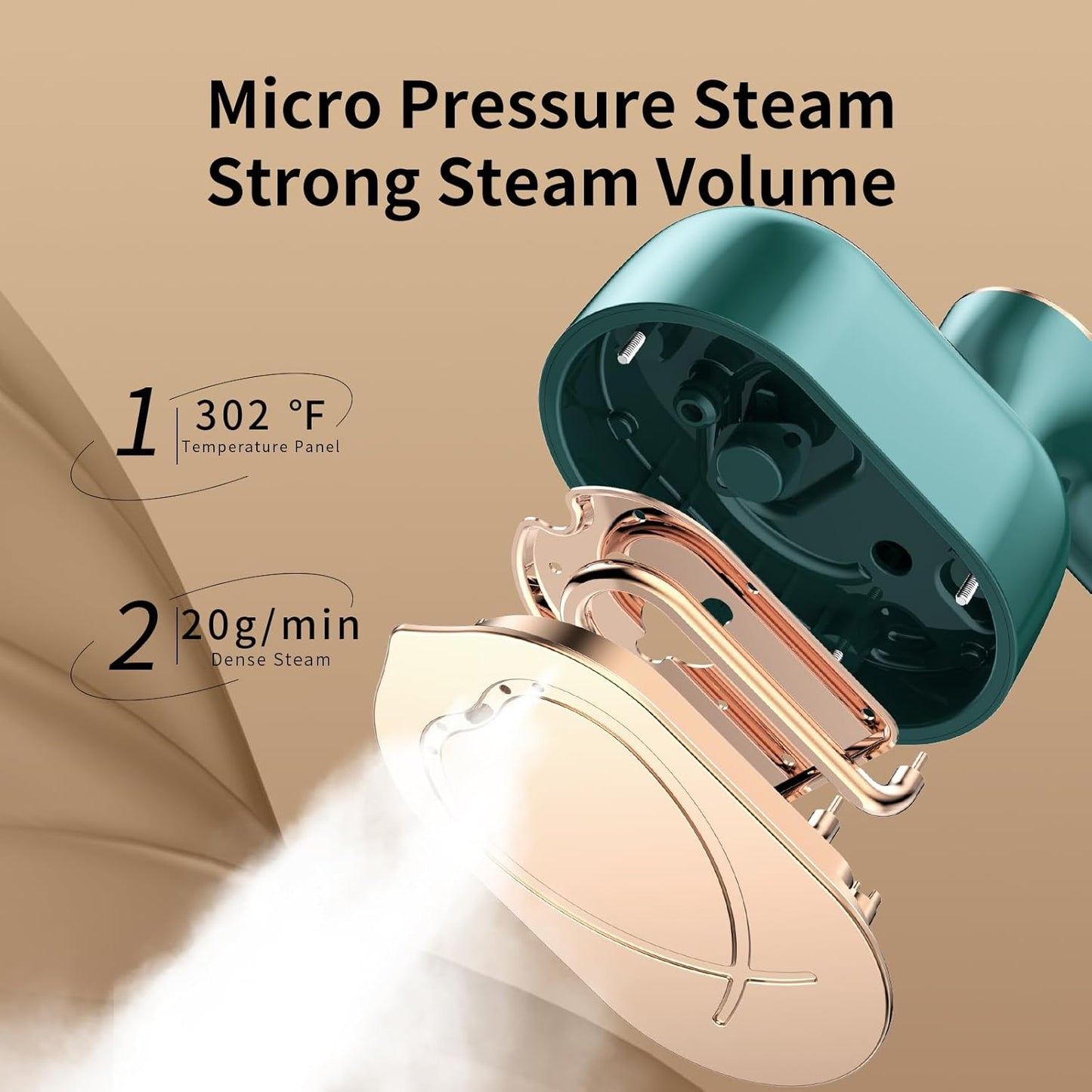 Skiennix Travel Steamer | 1000W Compact Mini Iron for Wrinkle Removal - Perfect for Home & Travel