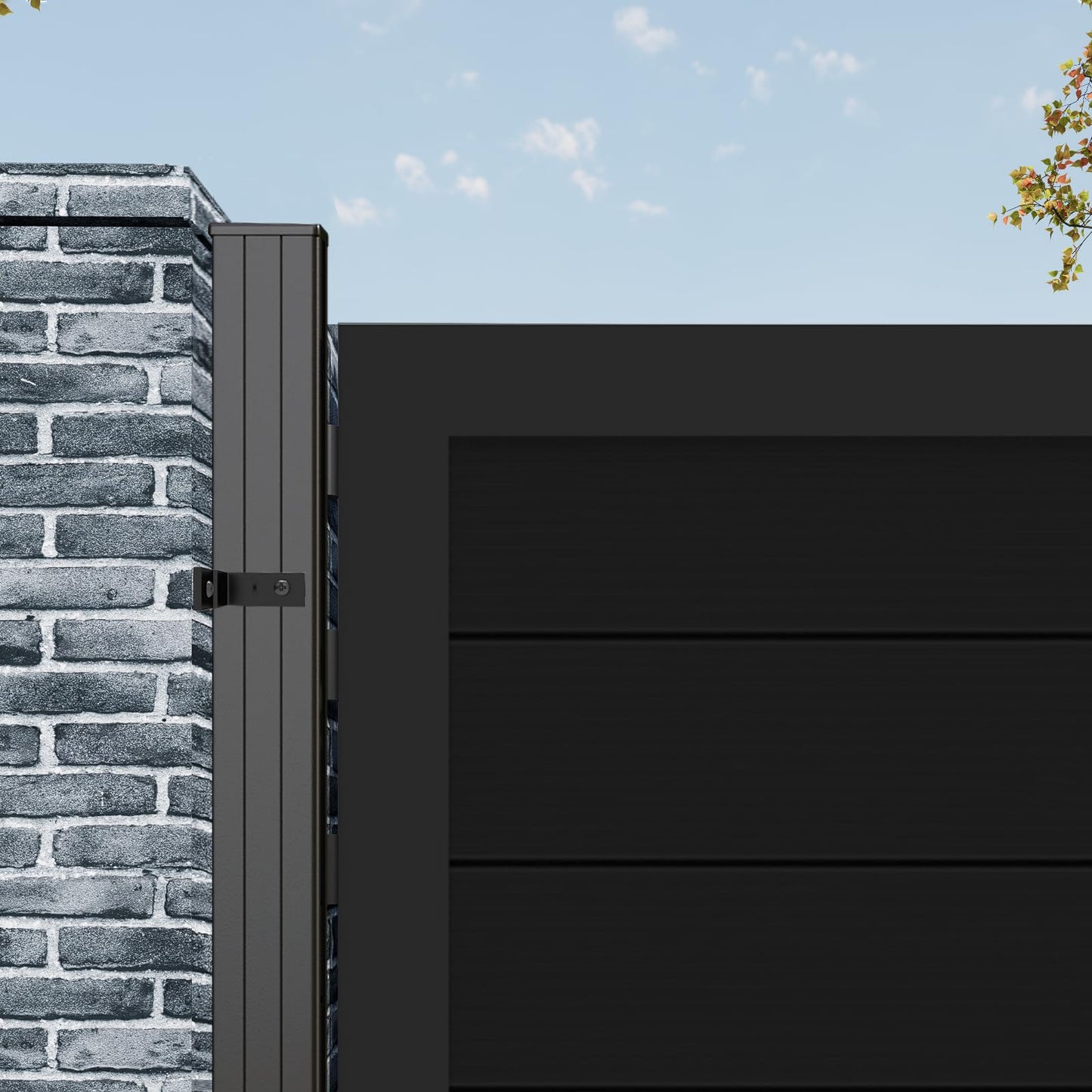 Treslam 6ft x 4ft Aluminum Alloy Privacy Gate - Outdoor Metal Garden Gate with Lockable Knob,Full Enclosure Security Gate, Design for Patio, Yard & Backyard, Easy Installation Without Posts