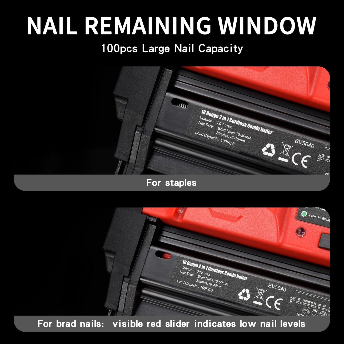 AEROPRO Tools 18 Gauge Nail Gun Battery Powered, 2 in 1 Cordless Brad Nailer/Staple Gun with 2 * 2.0Ah Li-ion Batteries, Charger and 1000 Nails for Woodworking & DIY