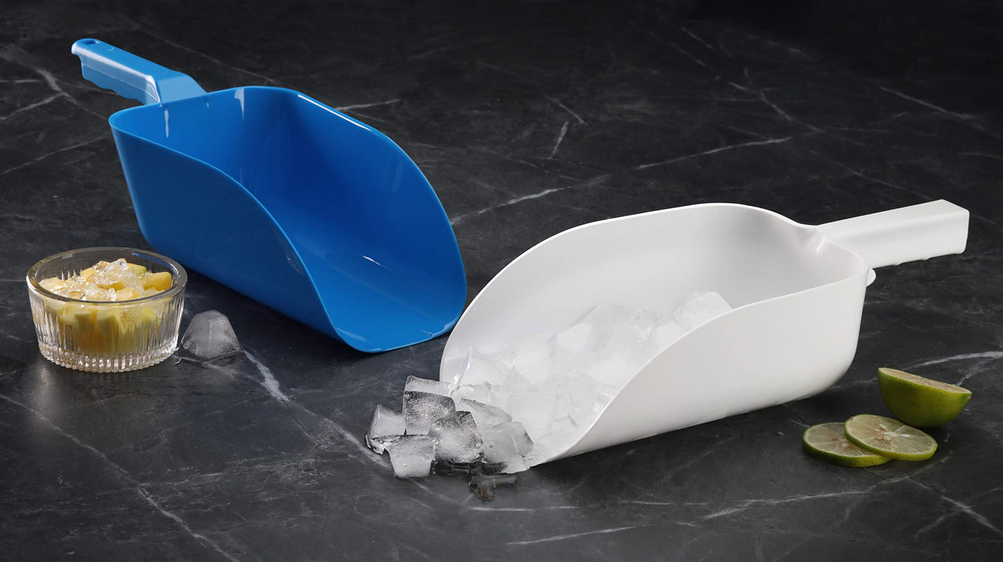 New Star Foodservice Commercial Grade Polycarbonate Plastic Utility Ice Scoop, Blue, 64 oz