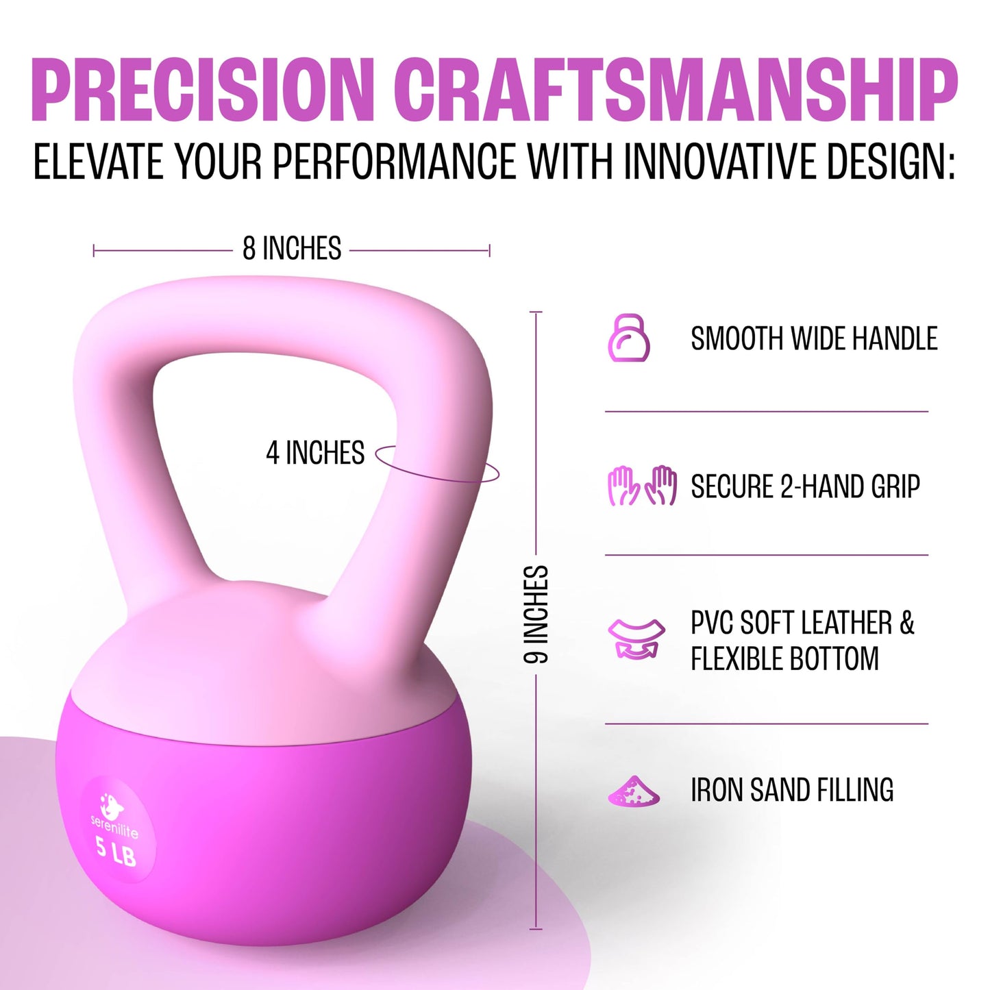 Soft Kettlebells, Serenilite Kettlebell Sets, Kettle Bell Sets for Women & Men, Safe Strength Training Kettlebells, 5 lb Kettlebell Weights for Home Workouts & More.