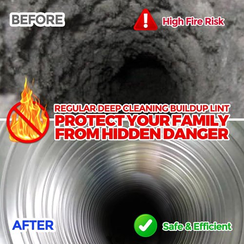 Holikme Dryer Vent Cleaner Kit - 35 Feet Flexible Lint Brush with Drill Attachment | Ideal for Duct Cleaning