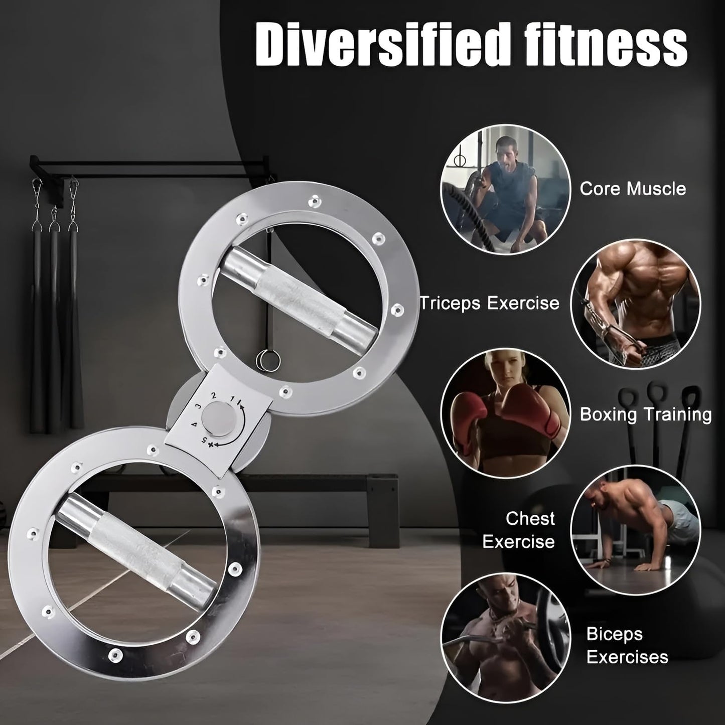 11 Pounds Multifunctional Burn Machine Adjustable Resistance Forearm Trainer 360° Rotation Muscle Burner Machine Arm Rehabilitation Exercise Equipment for Men and Women (Silver)