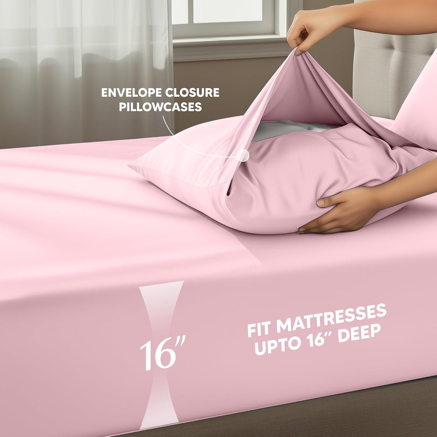 Utopia Bedding California King Sheet Set - Soft, Breathable Microfiber, 4-Piece in Crystal Pink