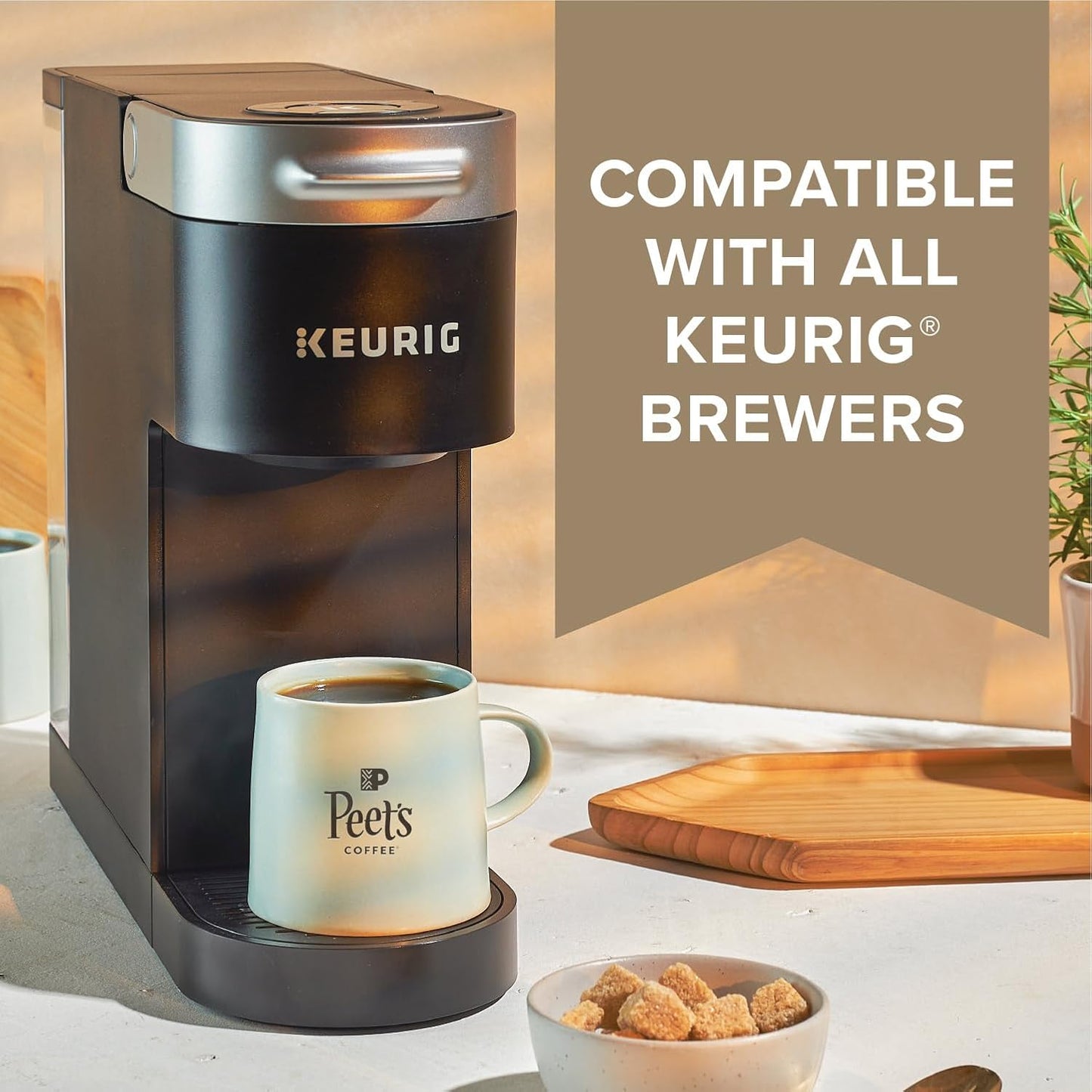 Peet's Coffee Dark Roast K-Cup Pods - 100% Arabica French Roast, 88 Count (4 Boxes of 22 Pods)