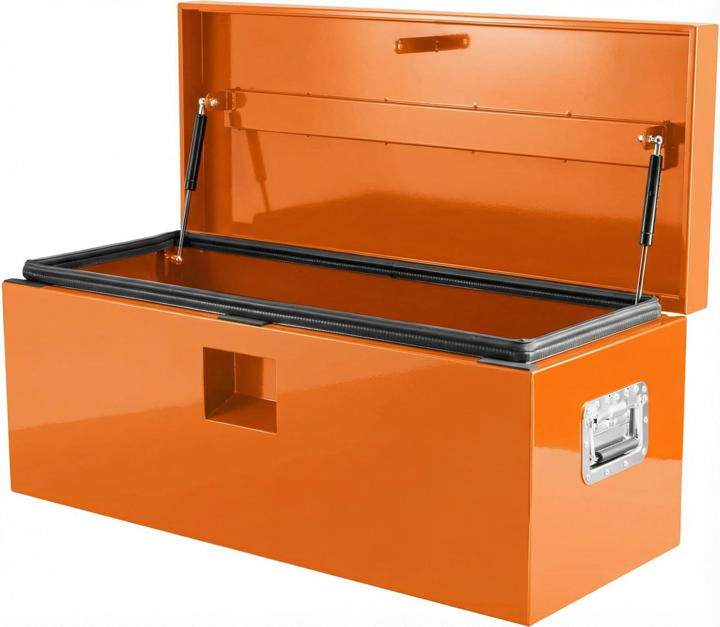 Festisoul 48 Inch Low-Profile Steel Truck Bed Tool Box, Diamond Plate Design with Lock & Key, Compact Under-Rail Storage for Pickup Trucks, Trailers, RVs - Orange (Model 2025)
