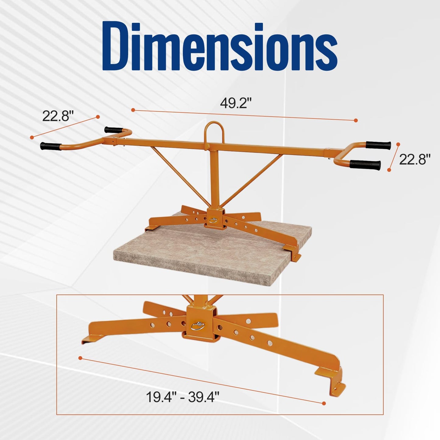 Paver Slabs Lifter & Extractor Tool - Heavy-Duty Block Mover for 20-40 Inch Slabs, 330 lbs Capacity, Industrial Grade Material Handling & Lifting Equipment