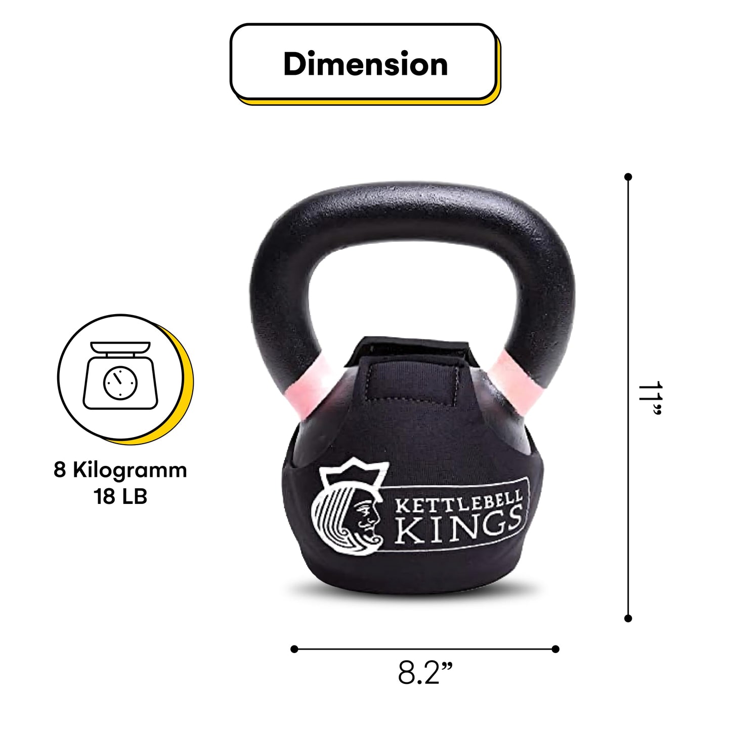 SPECIFIC TO KETTLEBELL KINGS PRODUCTS - Powder Coat Kettlebell Wrap - KG - Floor Protector Kettlebell Cover With 3mm Neoprene Sleeve for Gym or Home Fitness Kettlebell Protection (44KG)