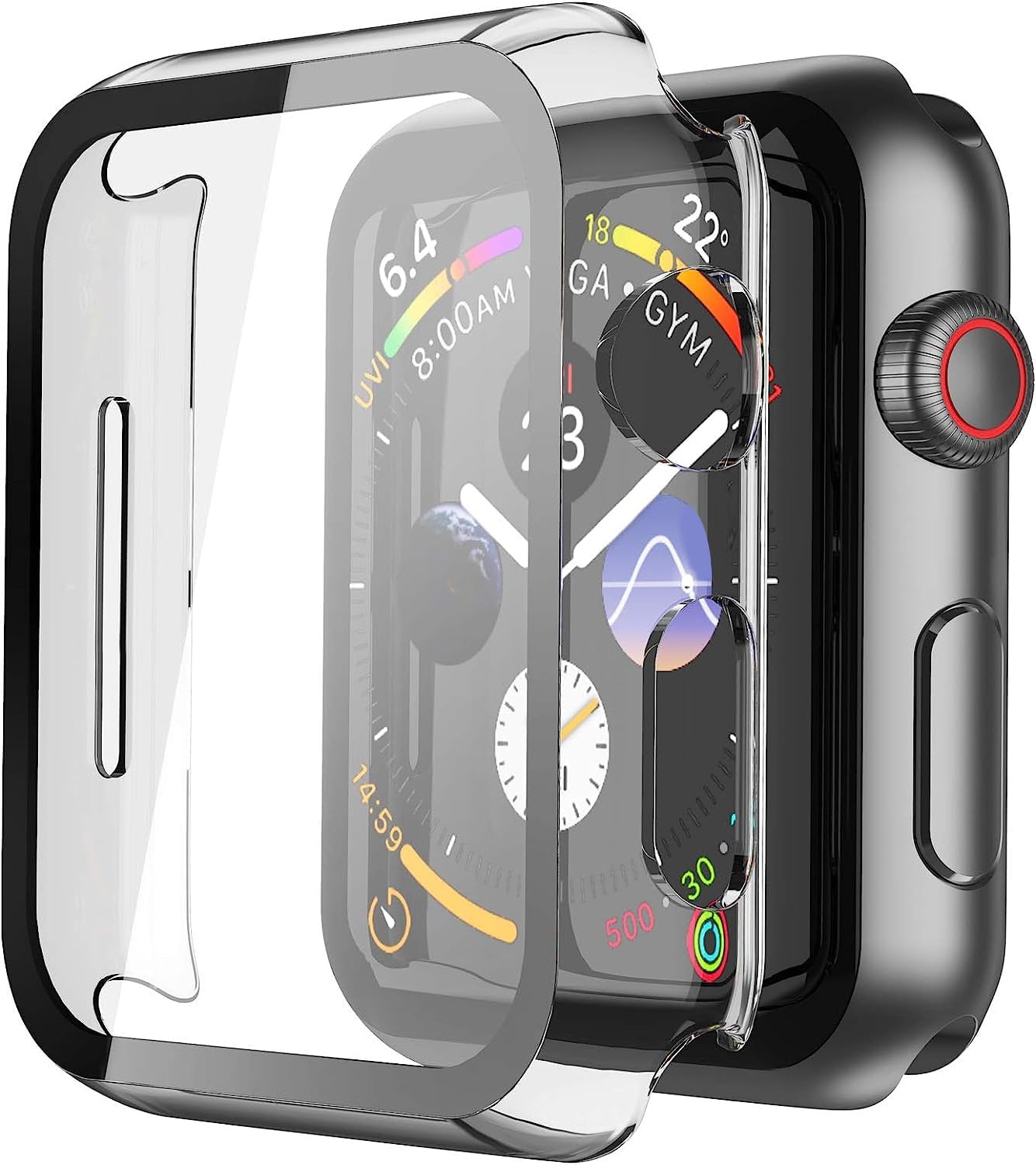 2 Pack 3 (2025) 2 6 5 4 40mm, Misxi Hard PC Case with Tempered Glass Screen Protector Compatible with Apple Watch SE SE