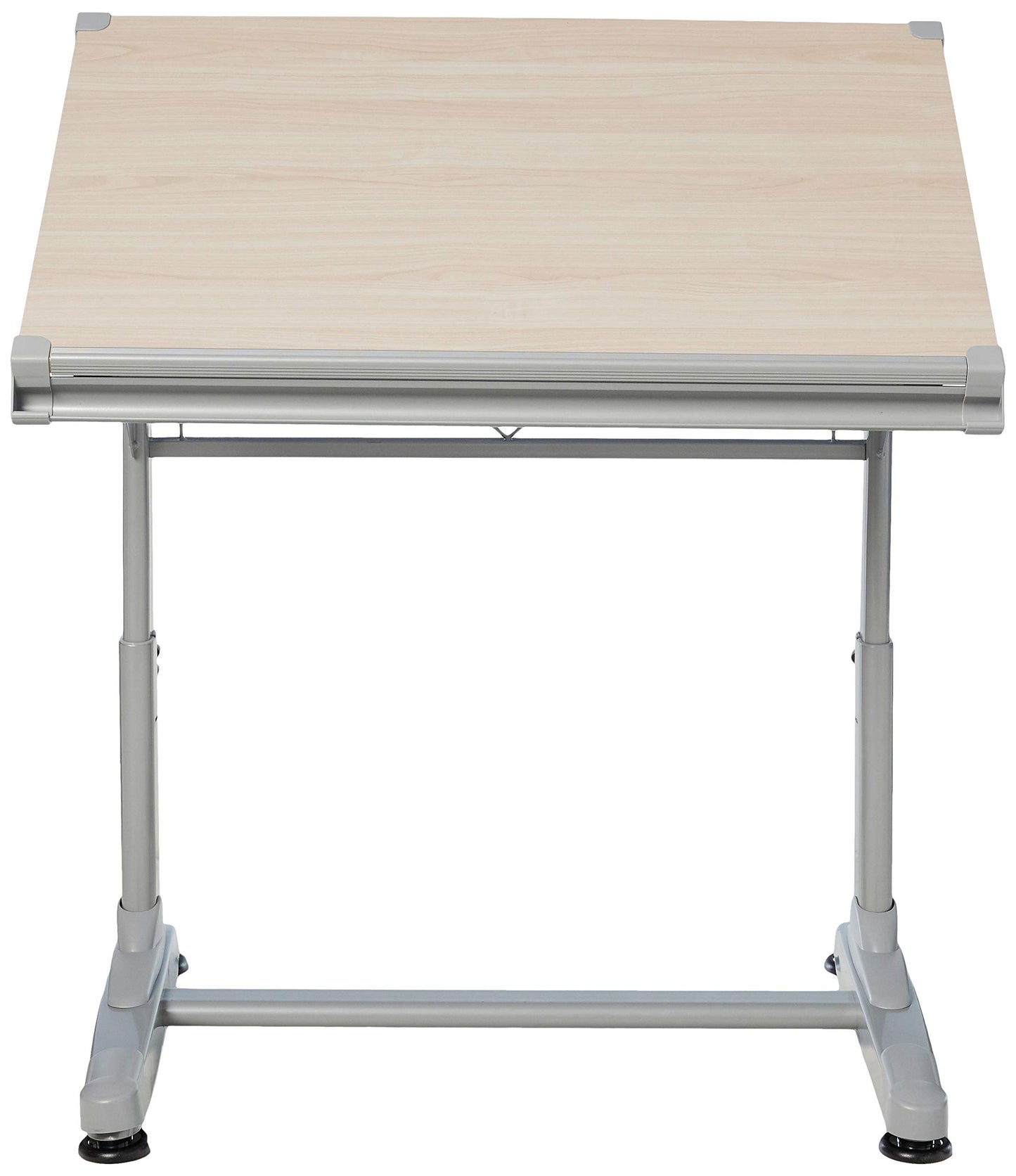 Stand Up Desk Store Adjustable Height and Angle Drafting Table Drawing Desk with Large Surface (Silver Frame/Birch Top, 40" W X 26" D)