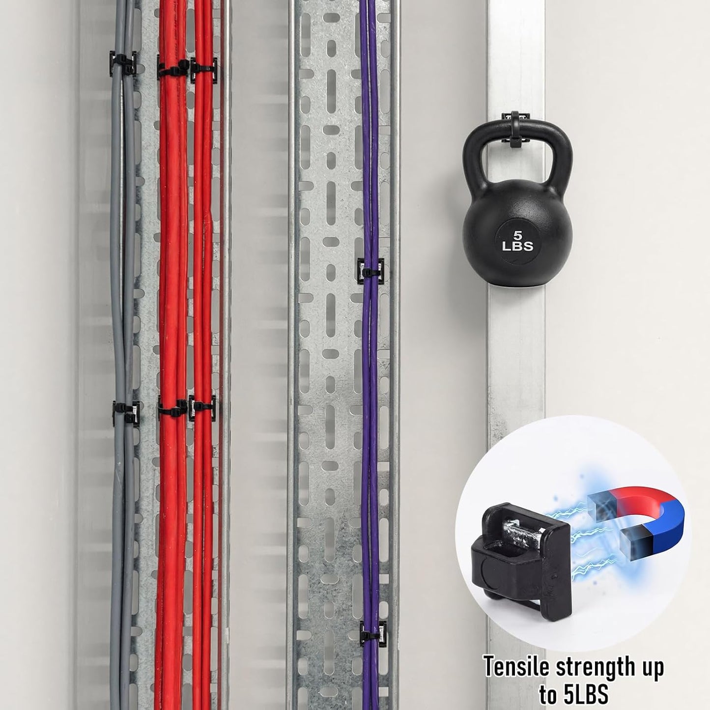 Ribbonlic 25 Sets Mini Magnetic Cable Tie Mount Magnetic Zip Tie Mount Base Multipurpose Wire Cable Holder Wire Clips