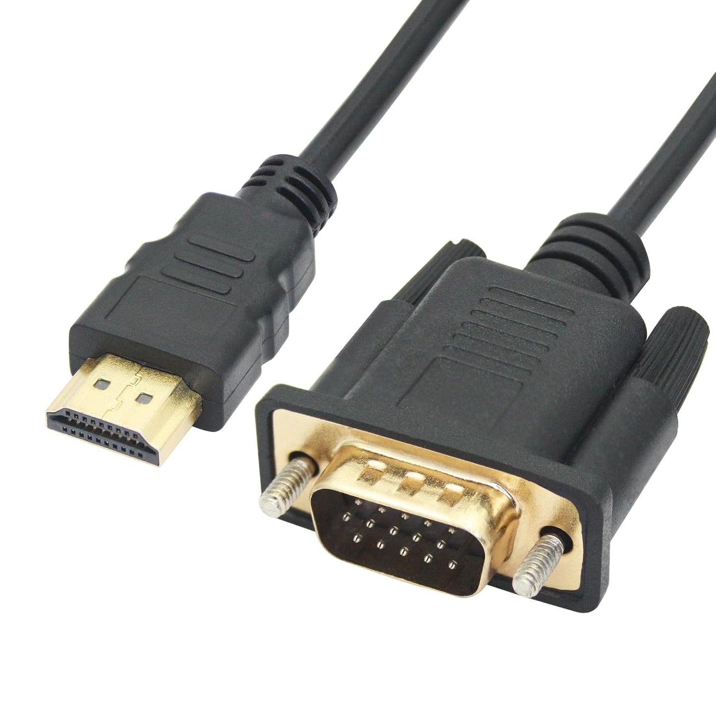 5.9FT, 1080P HDMI to VGA Adapter Cable Gold-Plated HDMI Male to VGA Male High-Definition Video Converter, Used