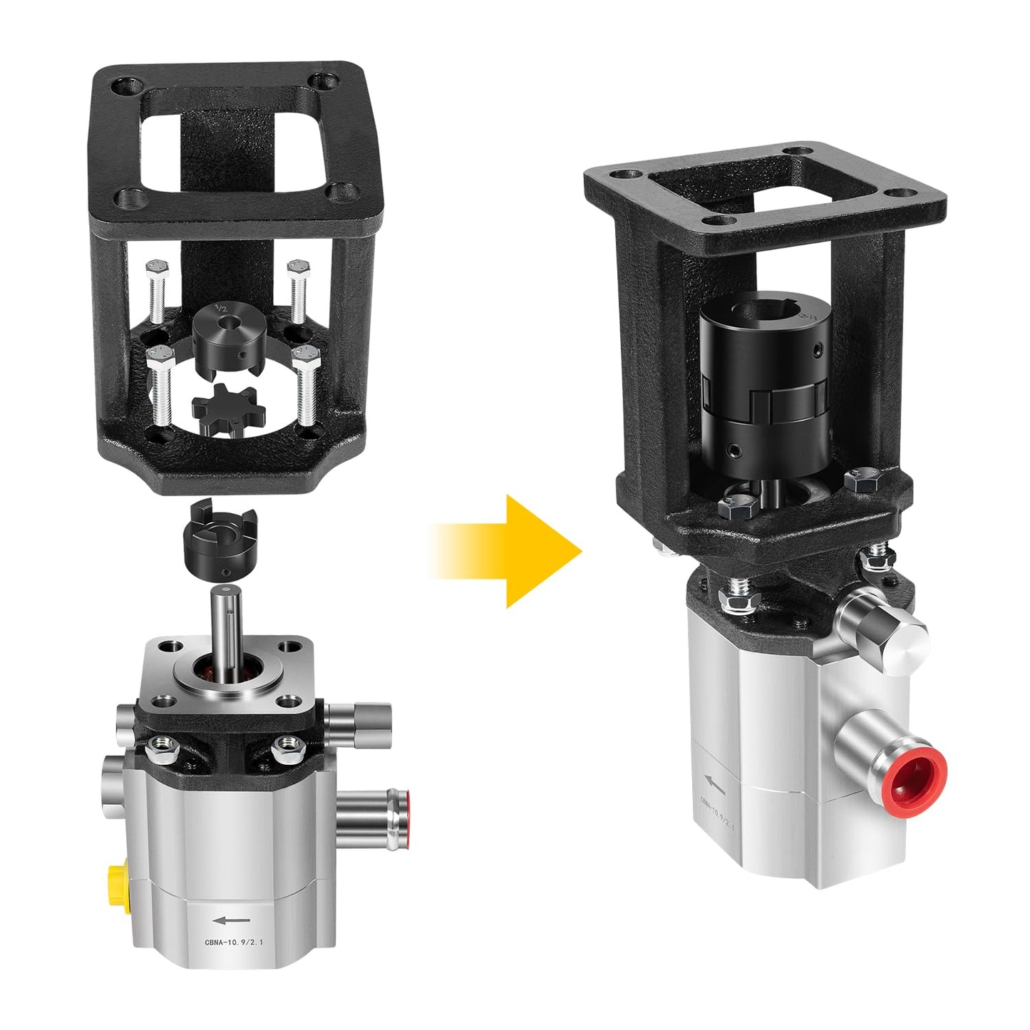 Deargooday Log Splitter Build Kit: 13 GPM Pump, Coupler, Pump Mount, Bolts, for Huskee, Speeco, etc. for DIY Splitter Project or Repair, for 3/4" Engine Crankshaft
