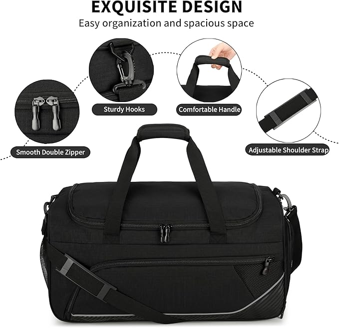 Urbanstand Gym Bag for Men - 50L Sports Duffle Bag with Shoe Compartment, Large Carry On Weekender Duffle Bag for Fitness, Camping, Sport, Travel, Swimming