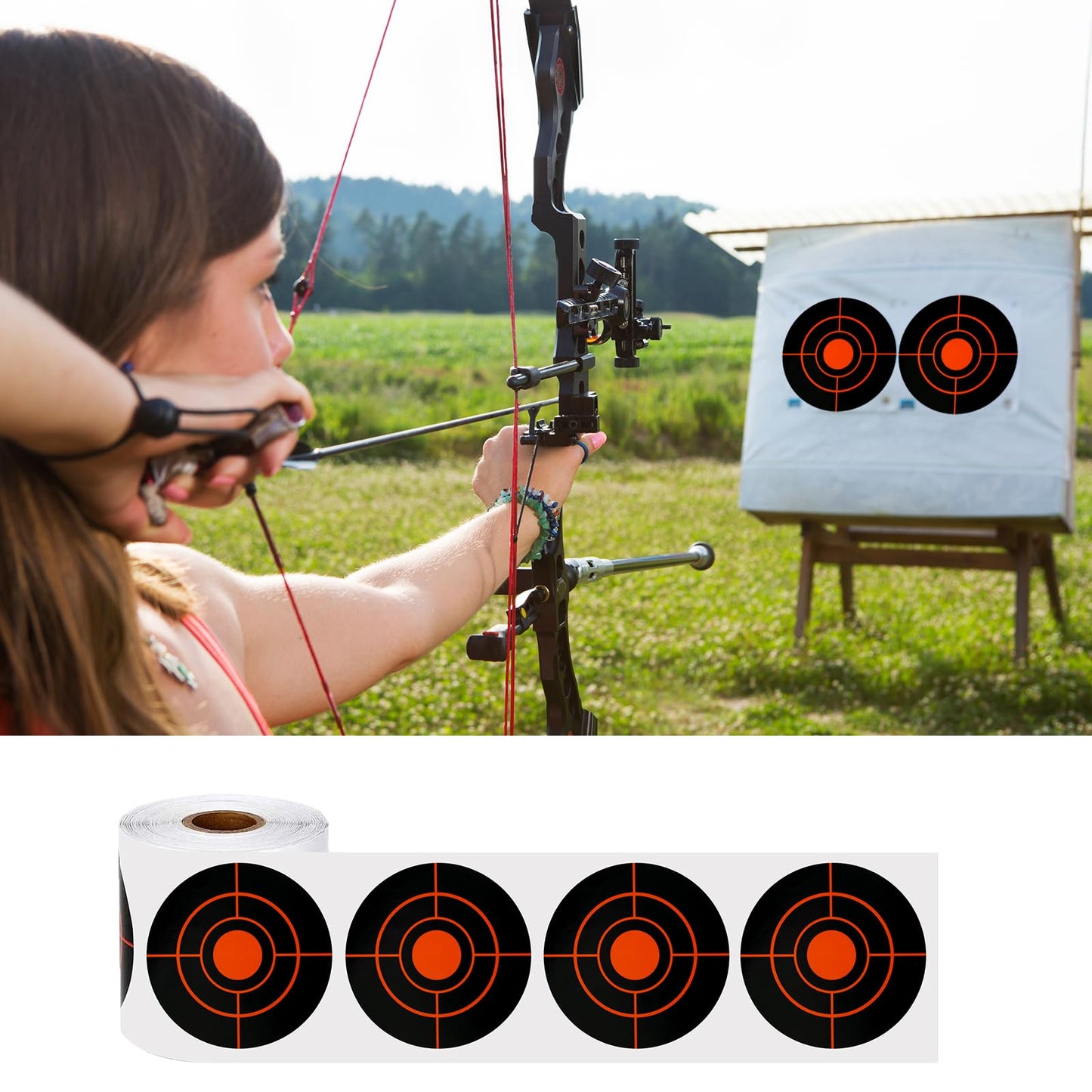 Shooting Targets, 3" Splatter Targets Stickers 250 Pcs Self Adhesive Target for Shooting Range Reactive Paper Gun Target for Airsoft, Rifle, Pistol Shooting Practice, Red