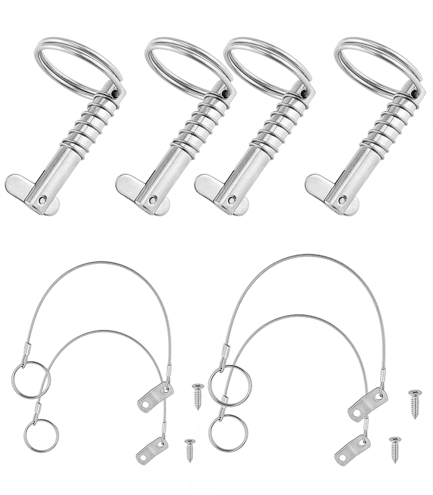 4 Pack Quick Release Pin 5/16" Diameter,Usable Length: 1-3/5(41mm) w/Drop Cam & Spring ,Full 316 Stainless Steel, Bimini Top Pin Marine Hardware, Free Installation Screws