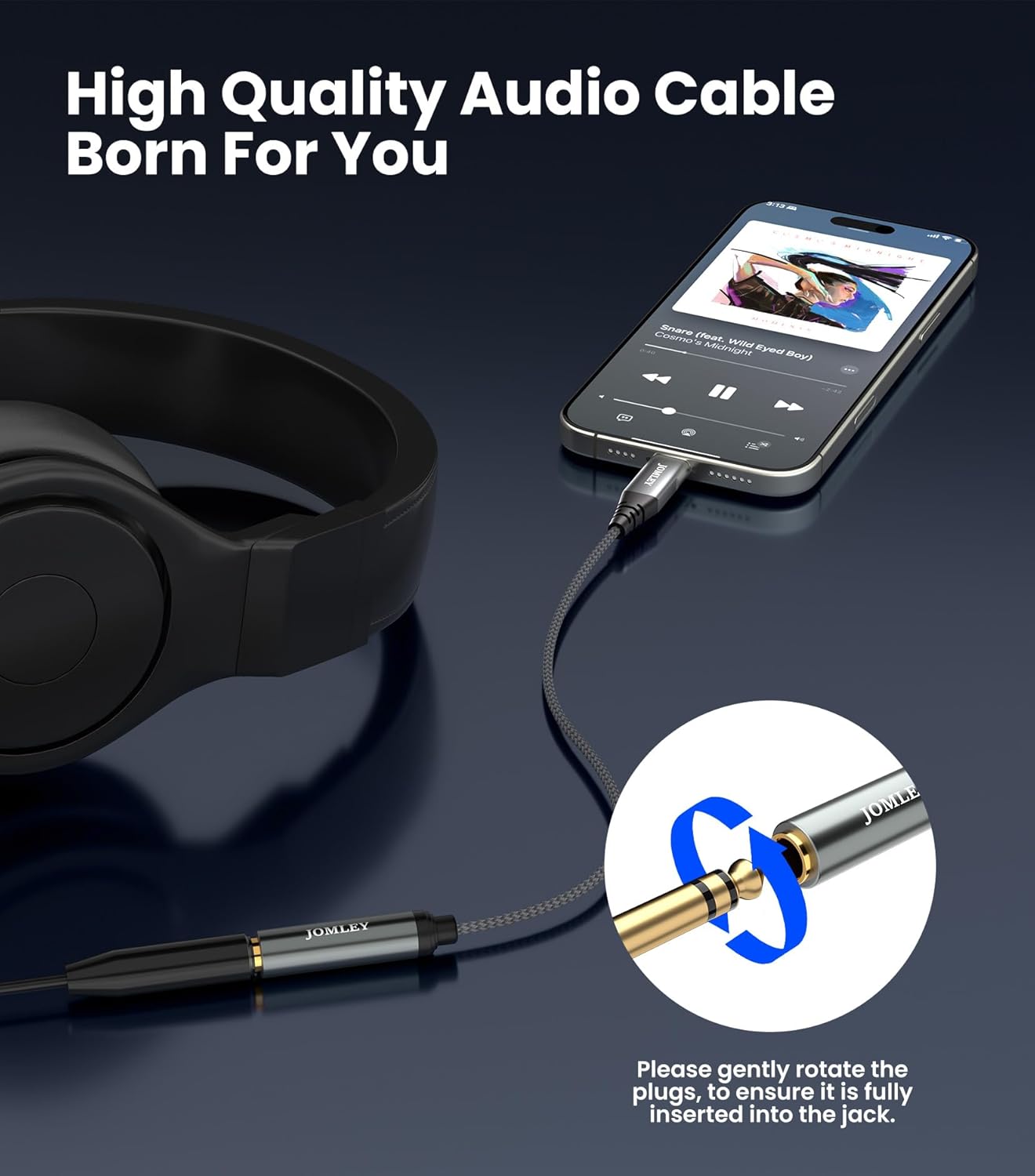 JOMLEY 1/4 20CM, 1/4 Inch 6.35mm USB C to Headphone Adapter TRS Female to USB C Stereo Jack Headphone Adapter Cable