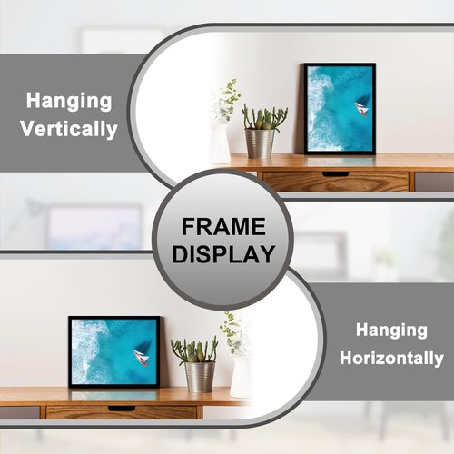 8.5x11 Black Picture Frame Set by [Brand Name] - Durable & Lightweight with High-Clarity Display | 2 Pack