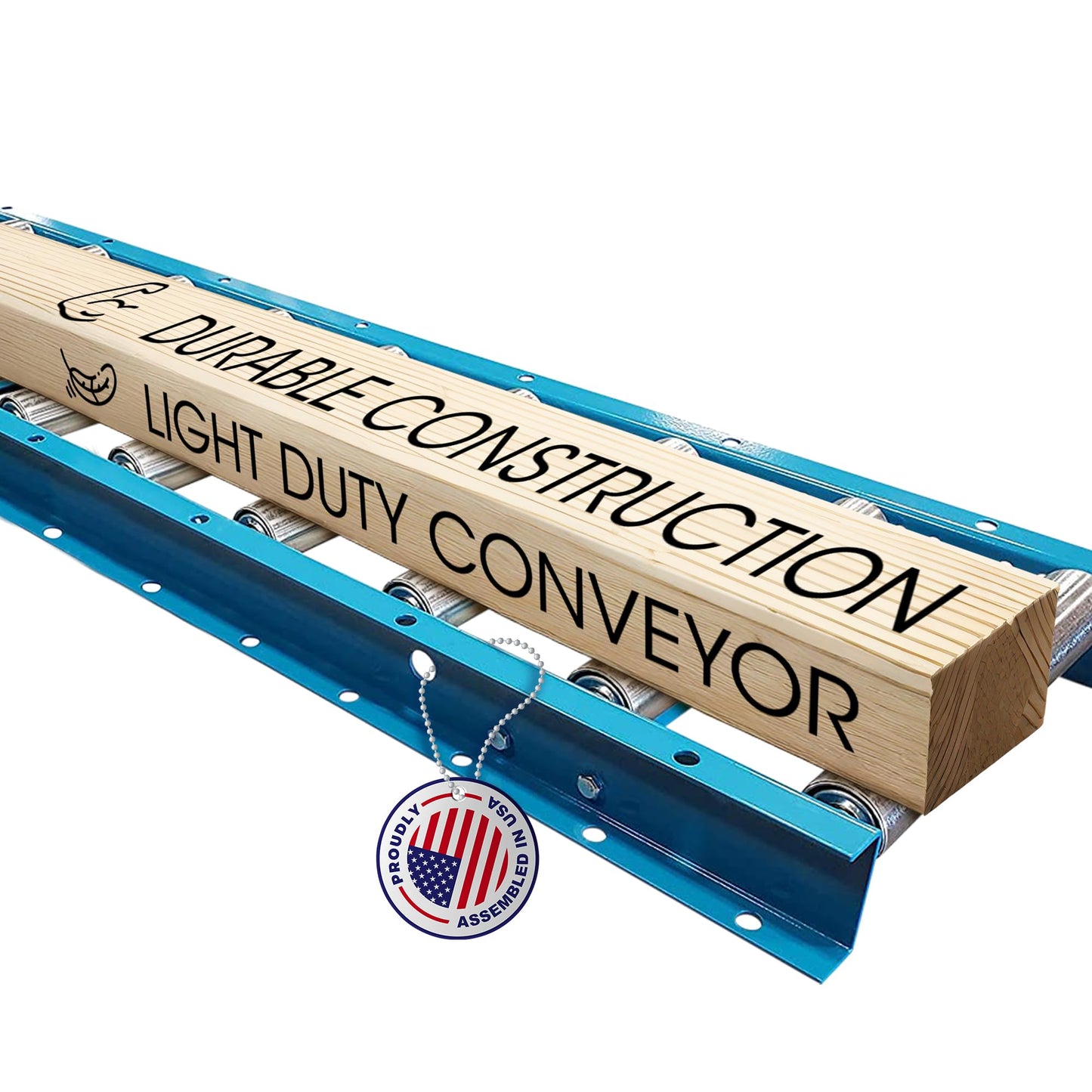 Ultimation Light-Duty Gravity Conveyor with 1.5" Diameter Galvanized Steel Rollers, 12" Wide by 5' Long Steel Frame & 4-1/2" Centers, Durability & Versatility in Warehouses, Factories, & DIY Projects