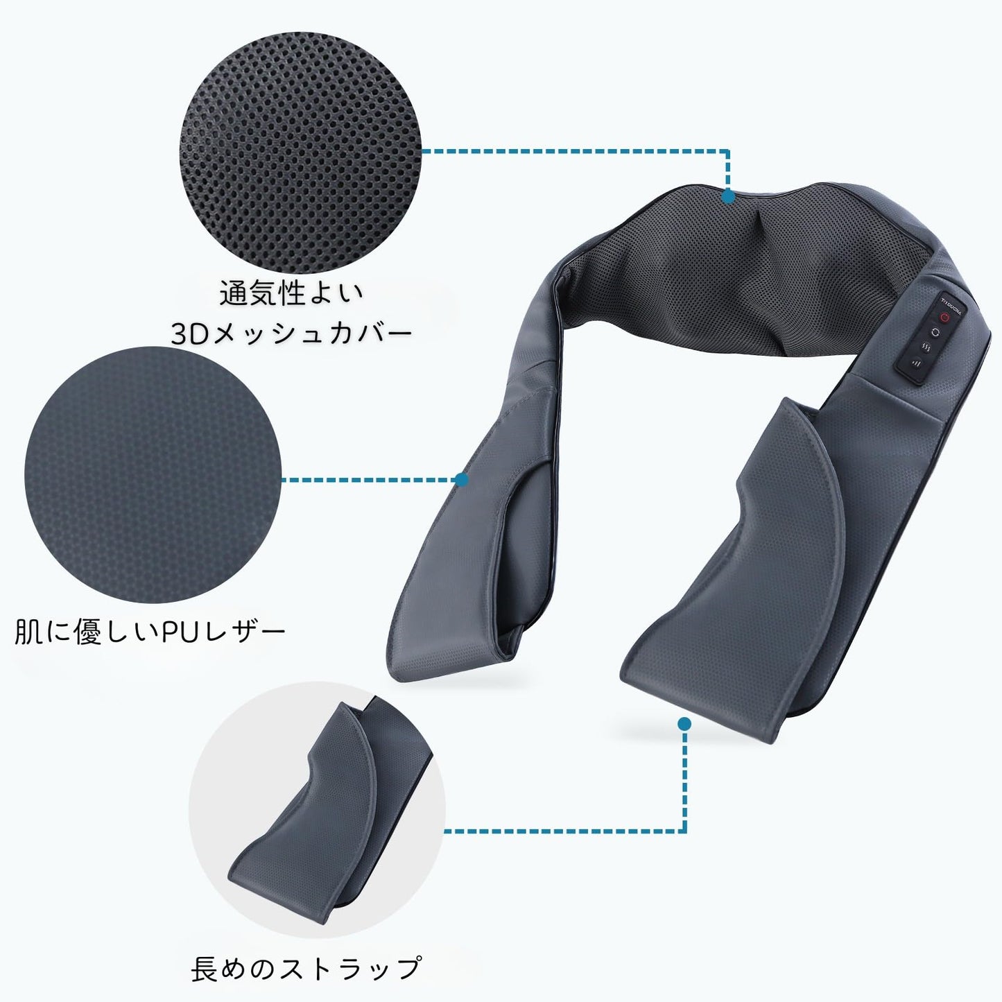 TRIDUCNA Shiatsu Neck Back and Shoulder Massager with Heat - Electric Deep Tissue 3D Kneading Massage Pillow for Lower Back, Calf, Legs, Full Body Muscle Relaxation, Home, Office, and Car Use