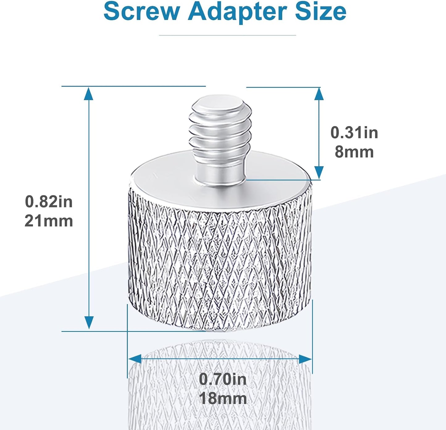 2 Pack 5/8" 1/4" Mic Stand Adapter, Female to Male Screw Thread Adapter for Microphone Stand, Camera Monitor, Tripod