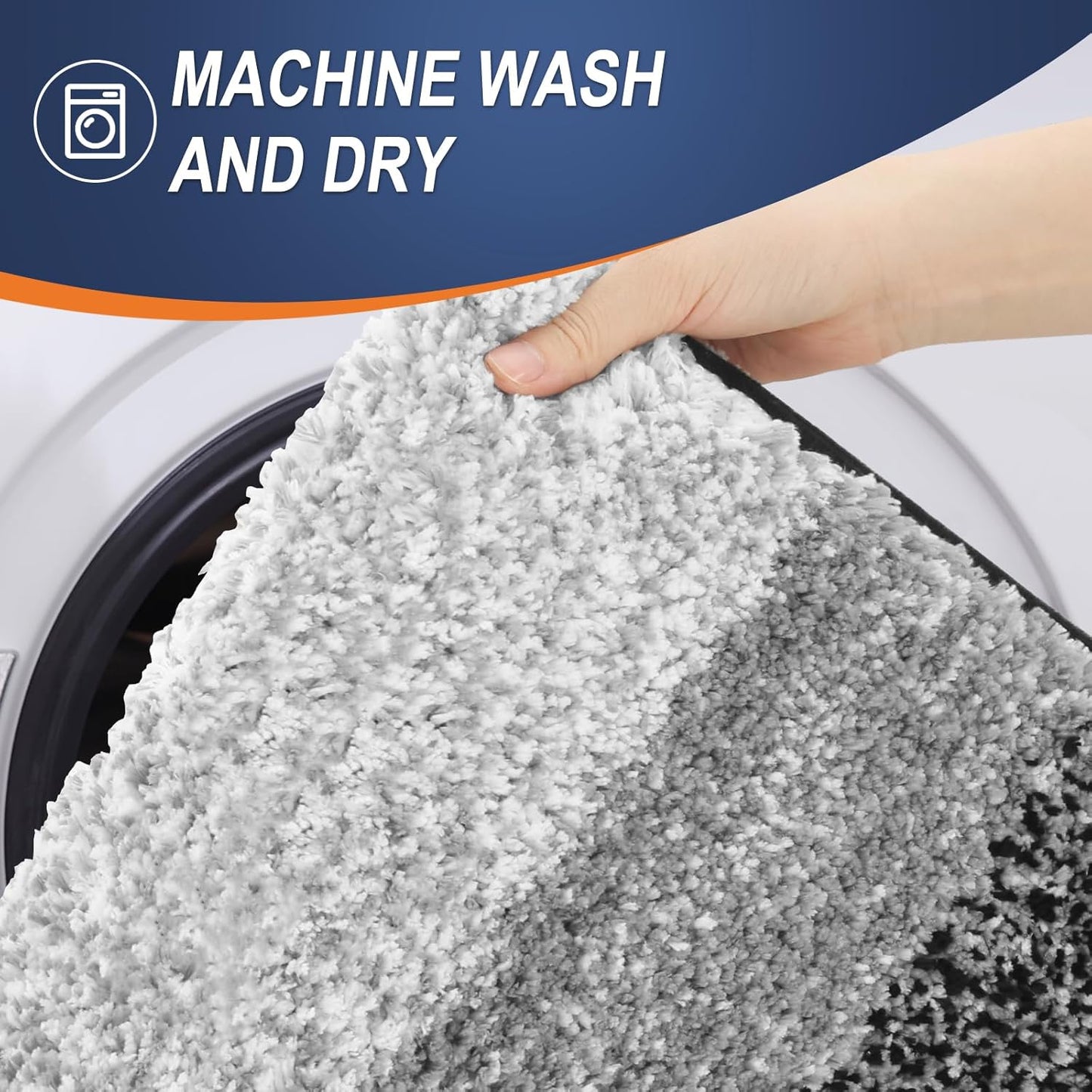 OLANLY Large Bathroom Rugs - Extra Soft Microfiber Mat 40x32 | Quick Dry & Machine Washable, Black