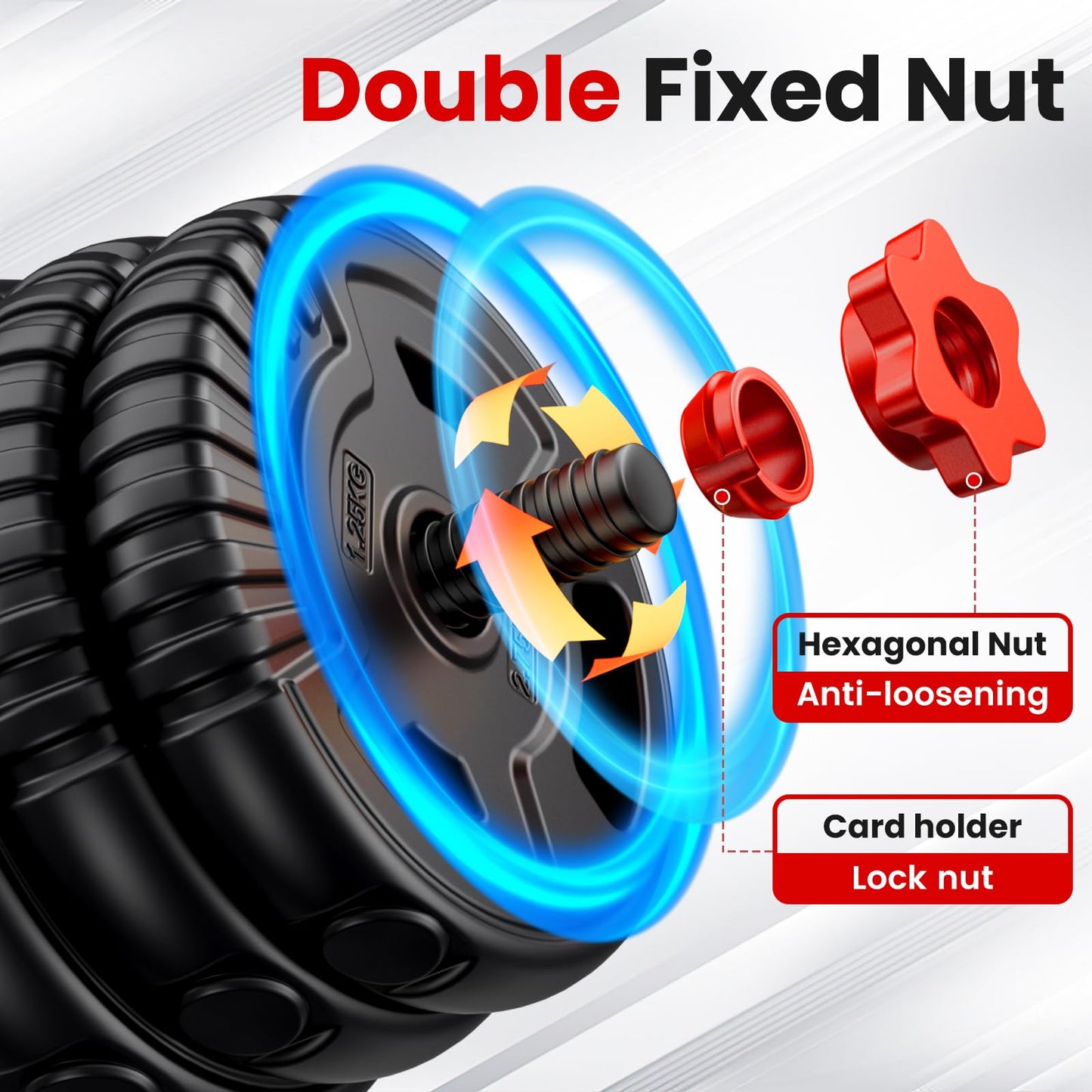 Adjustable Dumbbell Set, 45lbs Free Weight Set with Connector, 5-in-1 Dumbbell Set for Barbells, Kettlebells, Push up Stand, Weight Plate, Fitness Exercises for Home Gym Suitable Men/Women