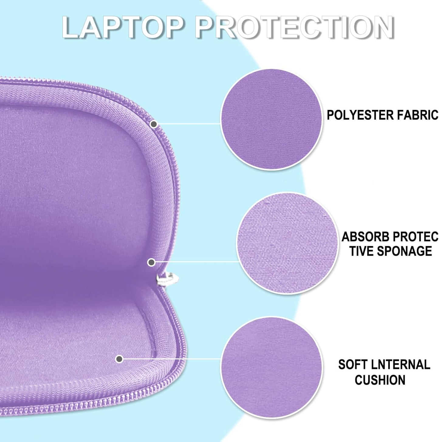 ampoock 14 inch 14" Laptop Sleeve, Shockproof Protective Laptop Cover Briefcase Carrying Computer Bag with Accessory