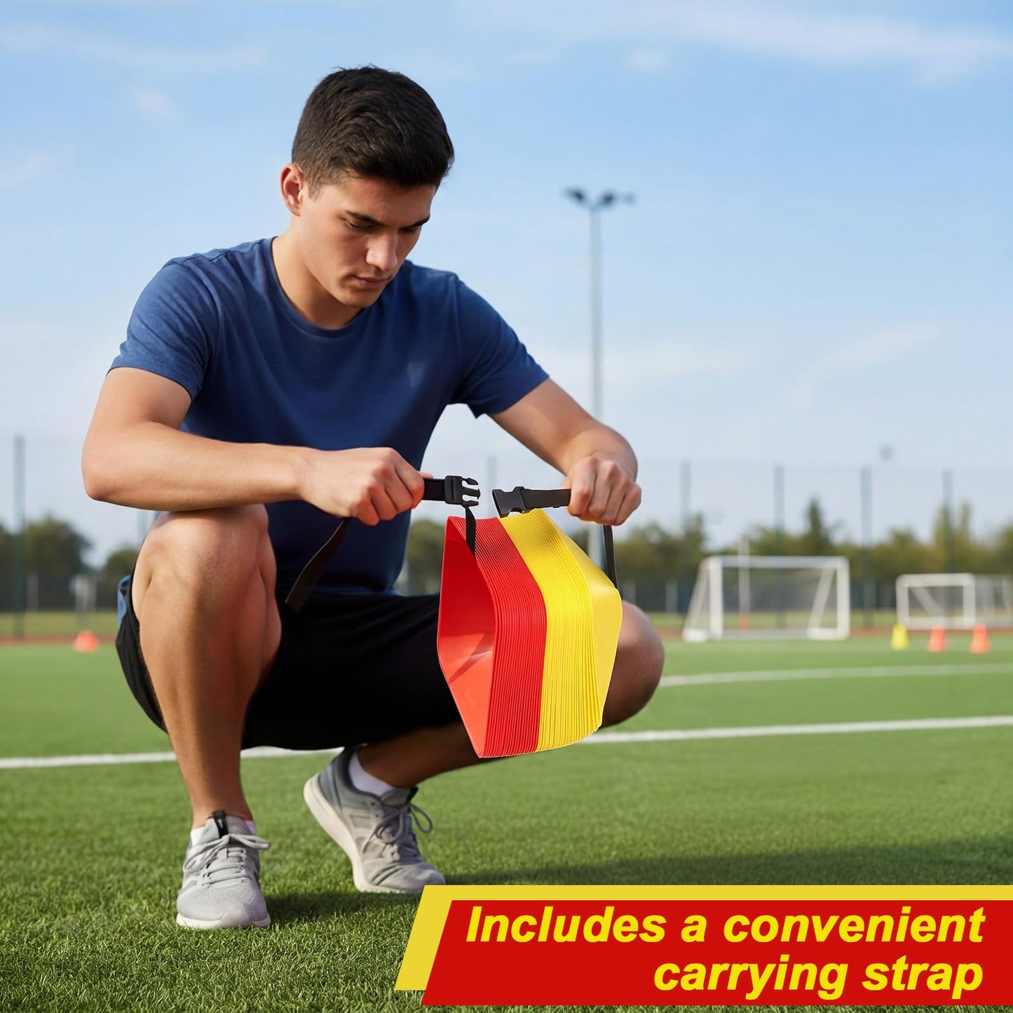 50 Pack 2 Inch Mini Cones for Sport Agility Training Small Soccer Square Field Marker Cone Practice Equipment for Football Basketball Coaching Team Activities Agility Plyometric Speed(Red Yellow)