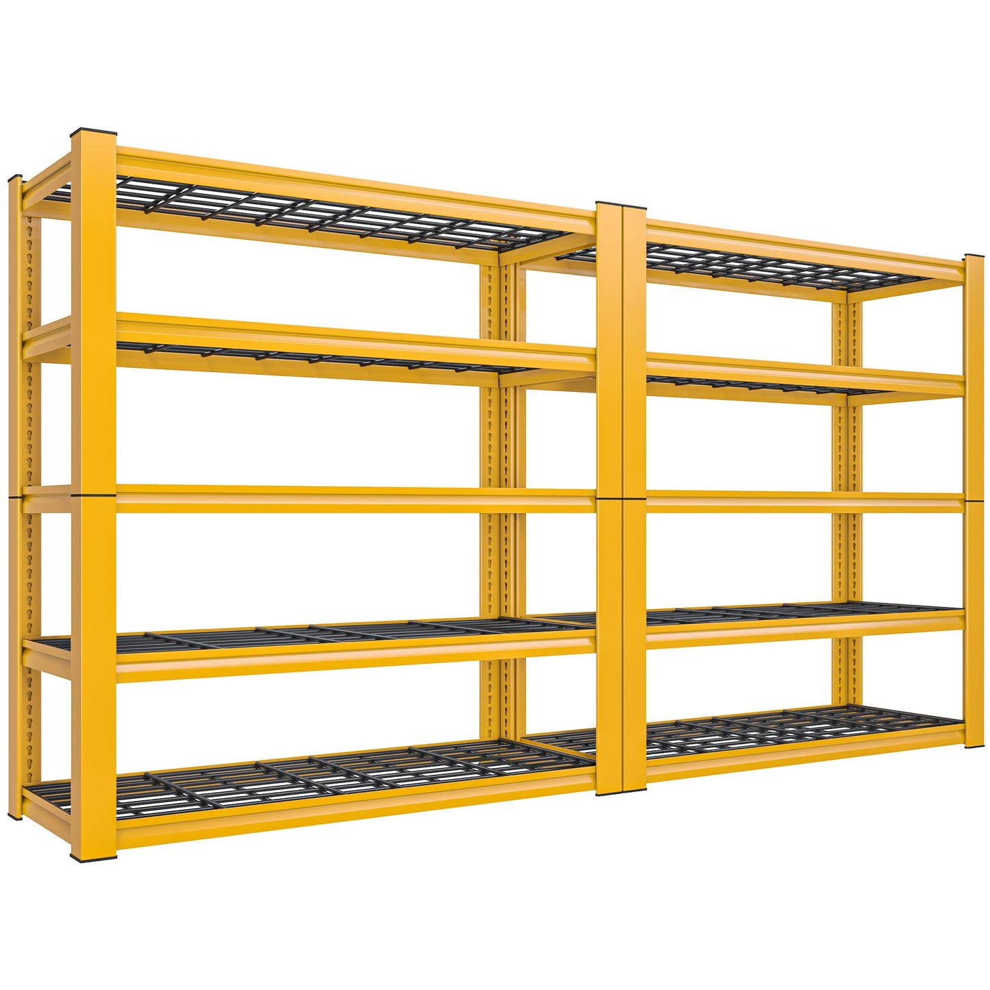 REIBII 2-Pack Commercial Heavy Duty Shelving, 3010 LBS Capacity per Shelf 72" H Industrial Storage Rack, 5-Tier Adjustable Boltless Rivet Metal Shelving Unit for Warehouse Garage Workshop Retail Store