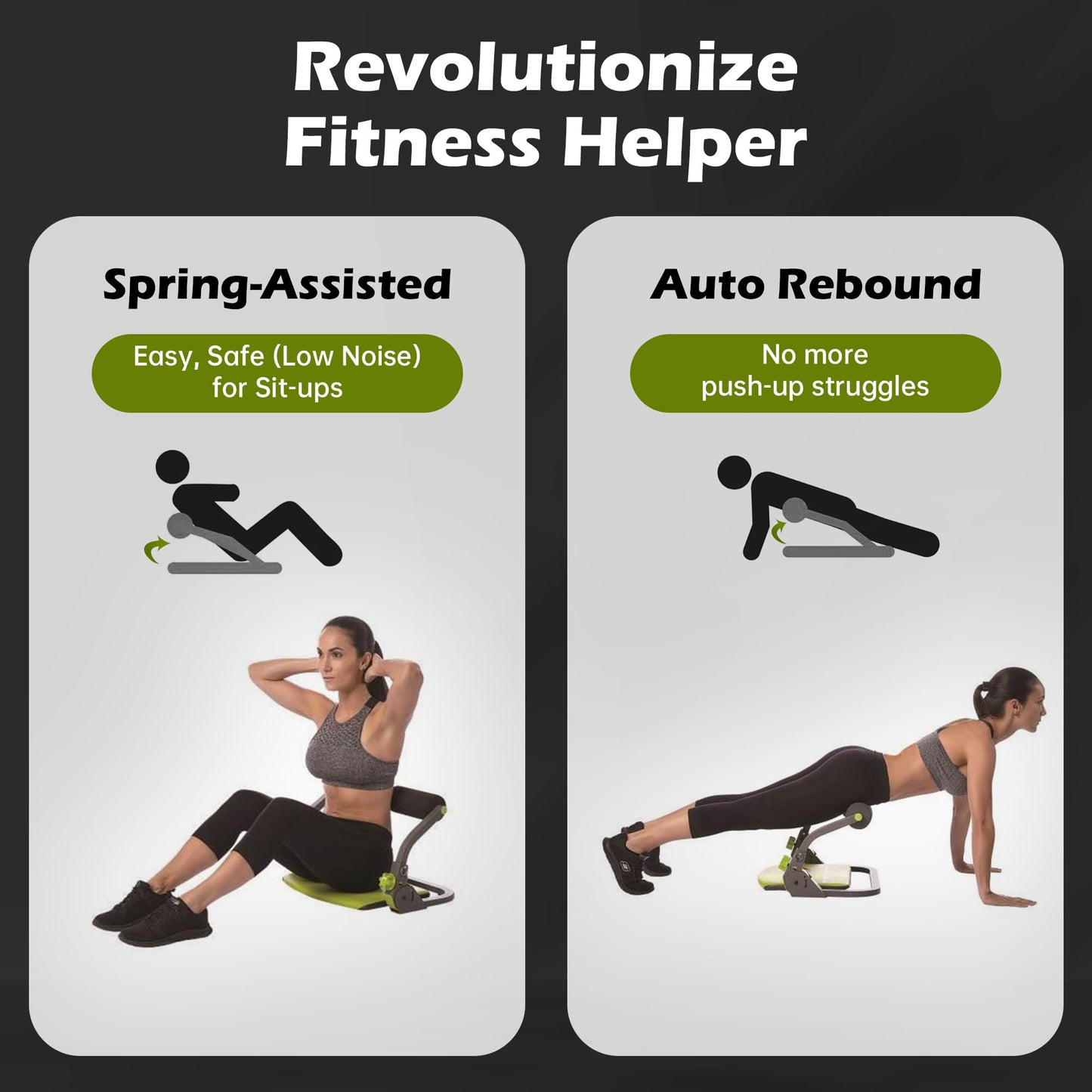 leikefitness Ab Trainer, Ab Machine, Ab Workout Equipment, Sit Up Machine, Core Muscle Trainer with Multi-Mode Full-Body Workouts, No-Assembly Foldable Design & Adjustable Auto-Rebound for Home Gym