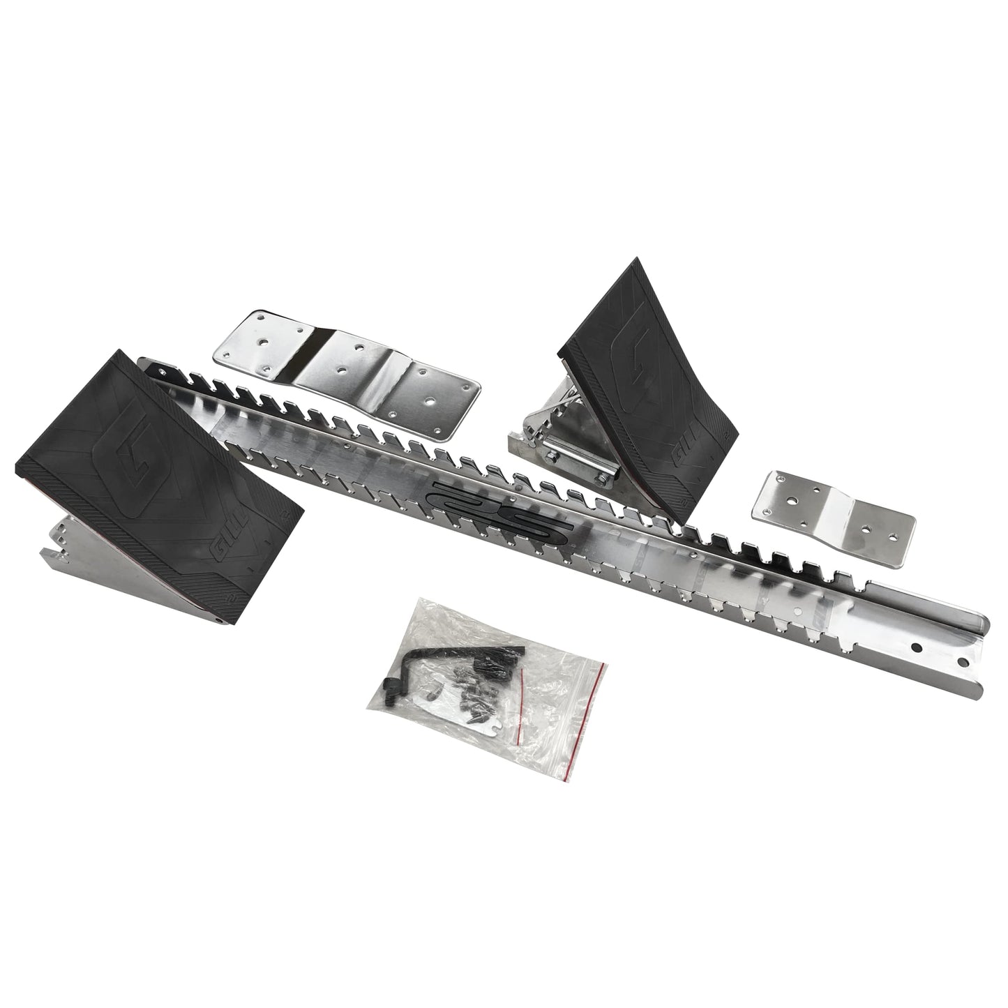 Gill Athletics S2 Starting Block 8" Tall Cast Aluminum Pedals - Designed for High Level Track & Field Competition - Pedals Feature Four Angle Adjustments - Includes 1⁄2” Pyramid Spikes - Black